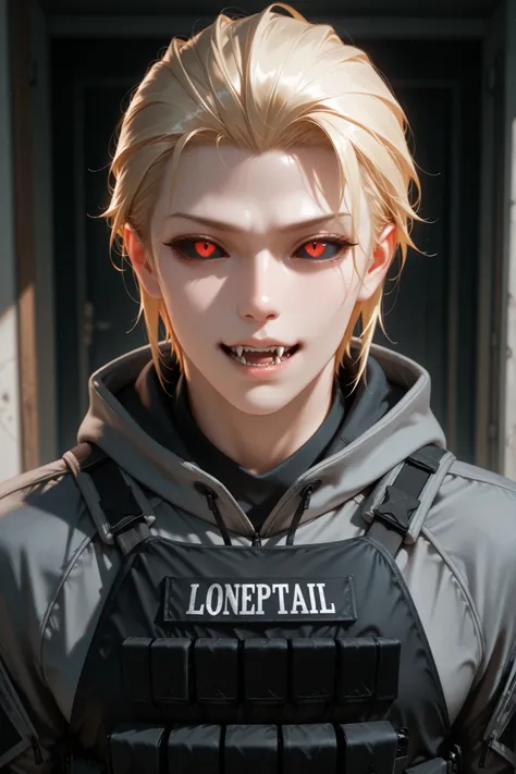 AEM01 Tactical Hoodie, black shirt, grey sleeves,(Realistic),masterpiece,best quality,cinematic lighting,natural shadow,highest detail,professional photography,detailed background,depth of field,insane details,intricate,aesthetic,detailed face,subsurface s...