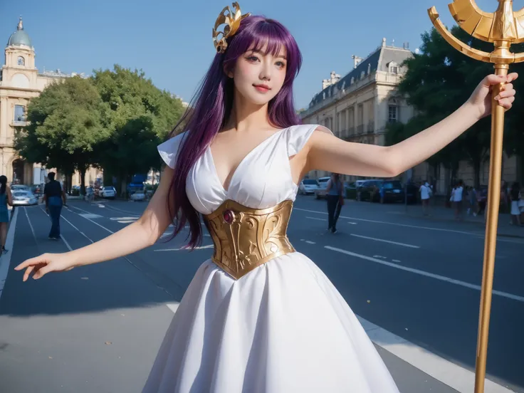 score_9,score_8_acima,score_7_acima,8k,real,realistic,CRU,photorealistic,rosto bonito,rosto detalhado,detailed eyelashes,heavy make-acima,dynamic posture,ao ar livre,Paris,rua,Museu do Louvre,seios grandes,Cintura fina,quadris largos,uma garota,((intrincad...