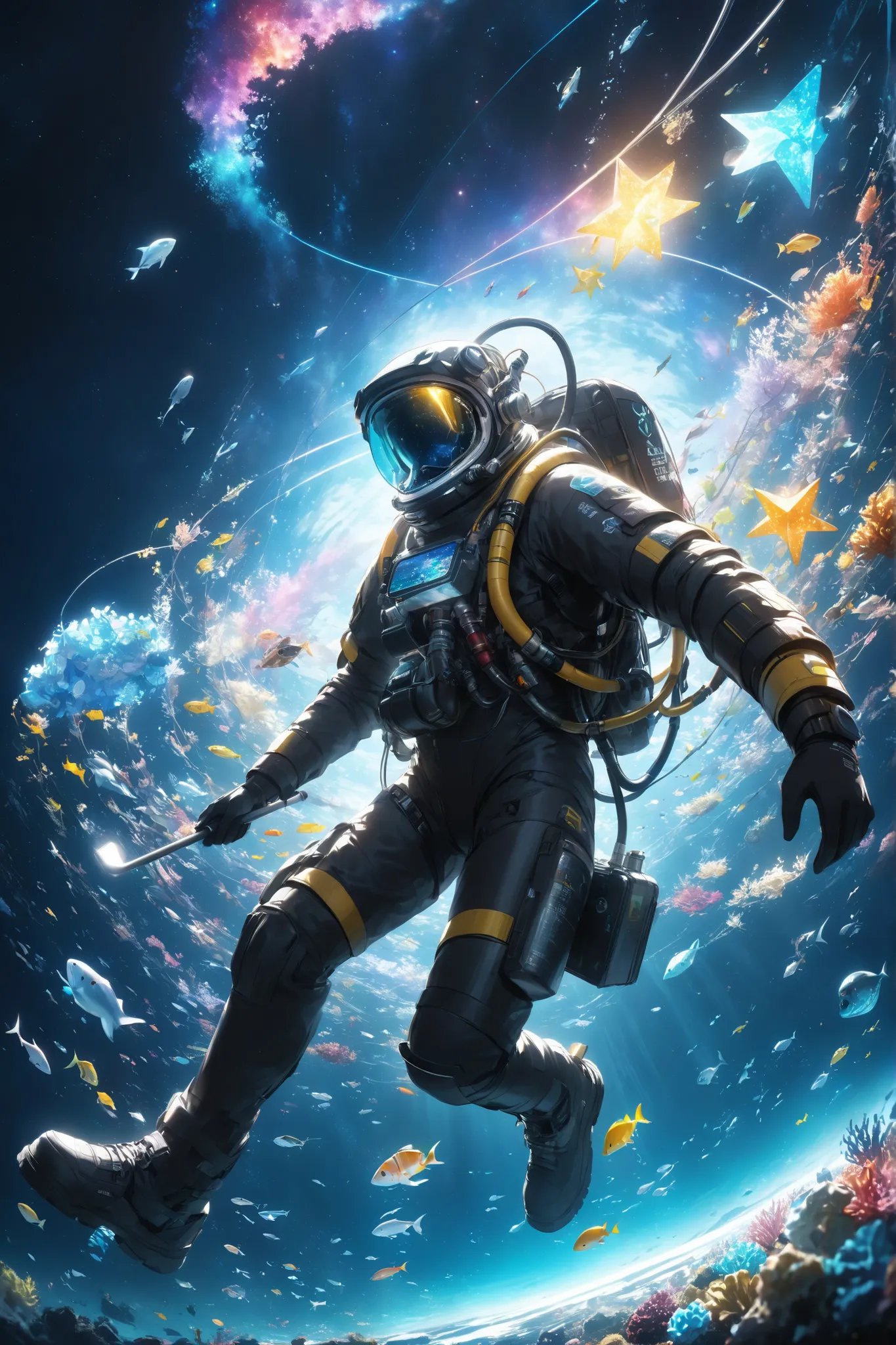 masterpiece,
cosmic_ocean_cleaner,
deepsea_to_space_recycling,
intergalactic_waste_management,
futuristic_eco_warrior,
wearing_scuba_space_suit,
collecting_microplastics_in_abyss,
transforming_trash_into_stars,
zero_waste_universe,
ARROW's_eco_futurism,
in...