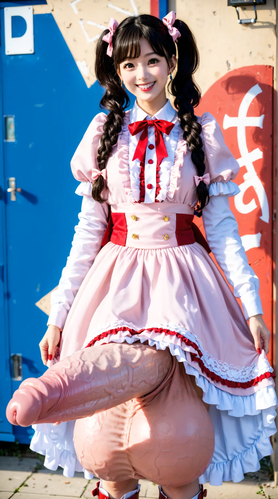 (( masterpiece)), better quality, amazing quality, very, nsfw, Stable_Yogis_SD1.5_Positives,(((futanari))), standing, (((cowboy shot from front))), looking viewer, (masterpiece:1.2), (best quality:1.2), (very aesthetic:1.2), (absurdres:1.2), (detailed back...