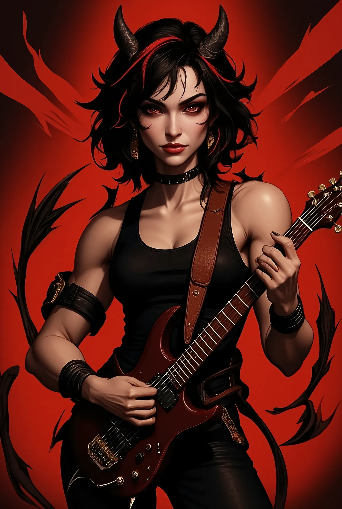 Ash Vance Height: 187cm Figure: Muscular, curvaceous, and feminine Hair: Black with bright red strands Eyes: Brown, black, amber, or red, sometimes different colors Special Features: Horns, claws, tail that appear when nervous, angry, or excited Genitals: ...