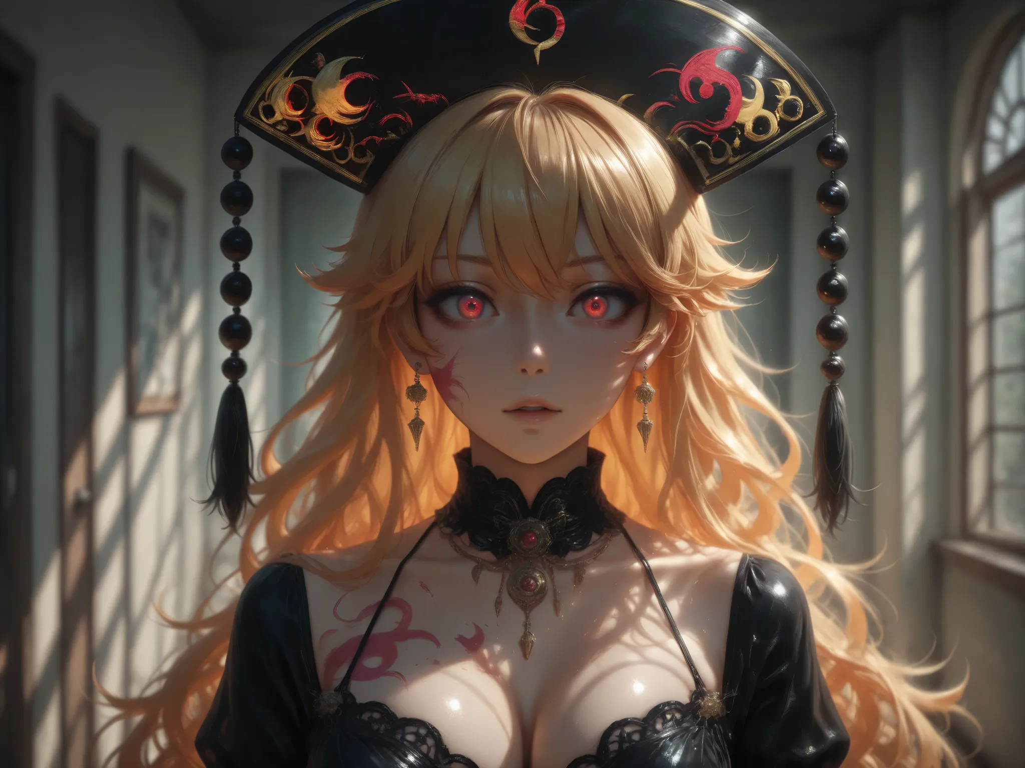 ((One)), amazing masterpiece, cheesecake, high fashion , absurdres extremely, HDR, complex details, bright colors, touhou project, Junko