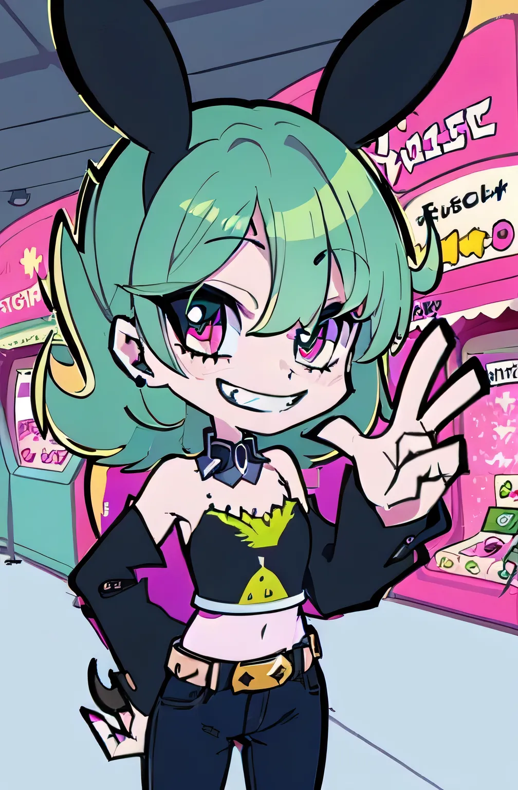 (Alone:1.2),  1 girl\( cute,  cute,( wicked smile that scratches my butt:1.3, Wink:1.3),    double piece:1.6,  peace sign:1.4,  piece with both hands:1.4, lots of heart marks:1.3, Double teeth:1.3,   Red Short Jacket  \( blondes:1),( long hair),(Bunbashira...