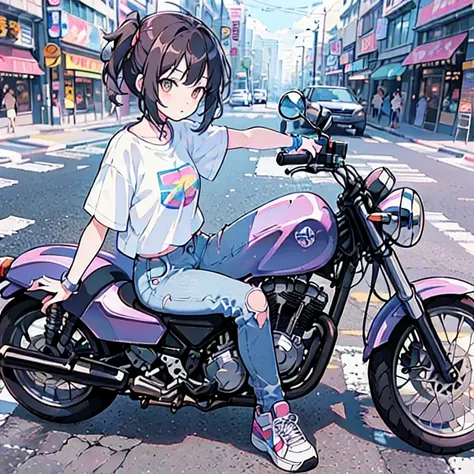 E7 snap-shot-vehicle🏍️🚙 SD 1.5 Epoch4 LoRA Motorcycle bike,biker,,RiderStyle,city,car,moped,_rel_260420