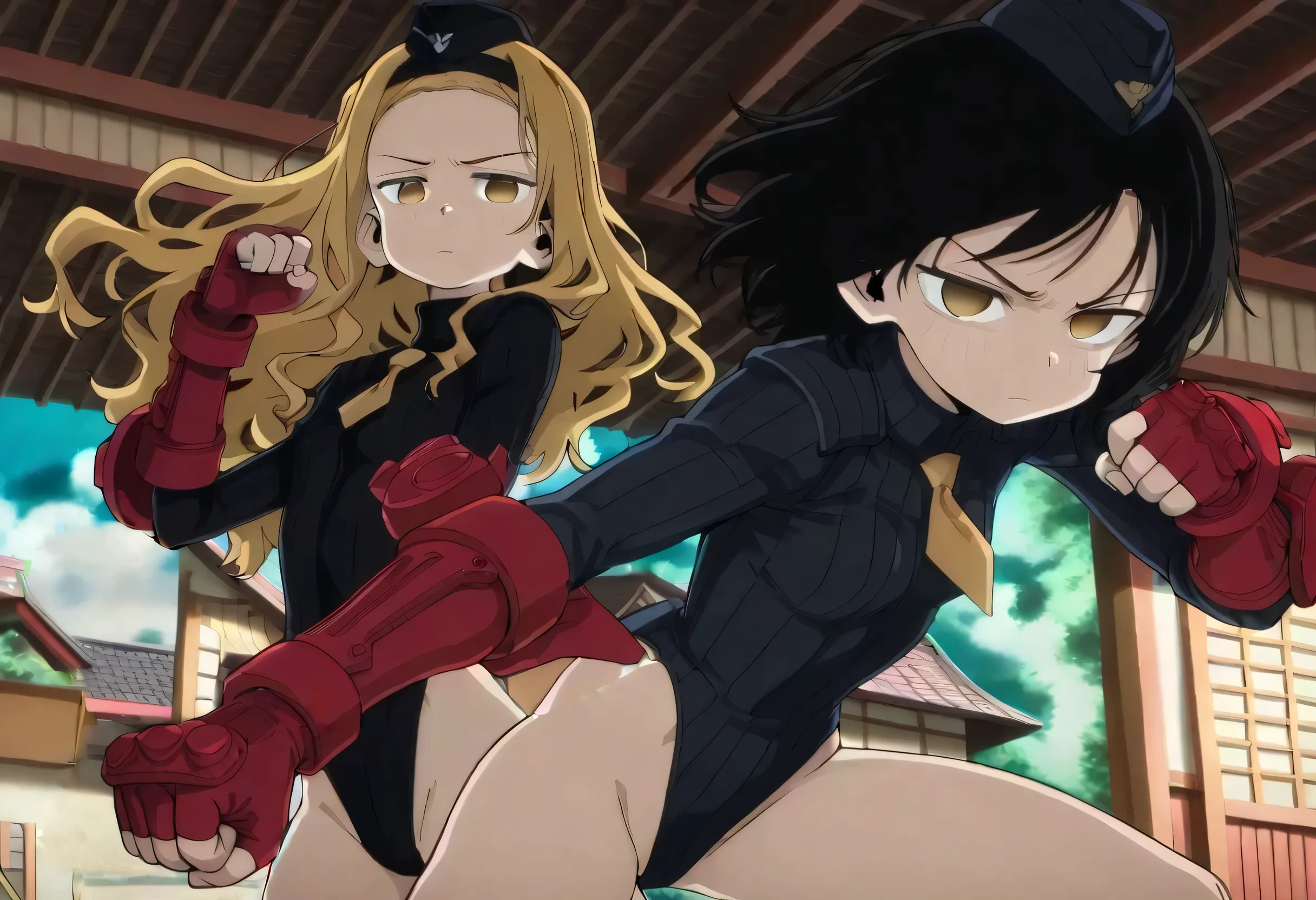red glove, fist, fingerless glove, clenched hand