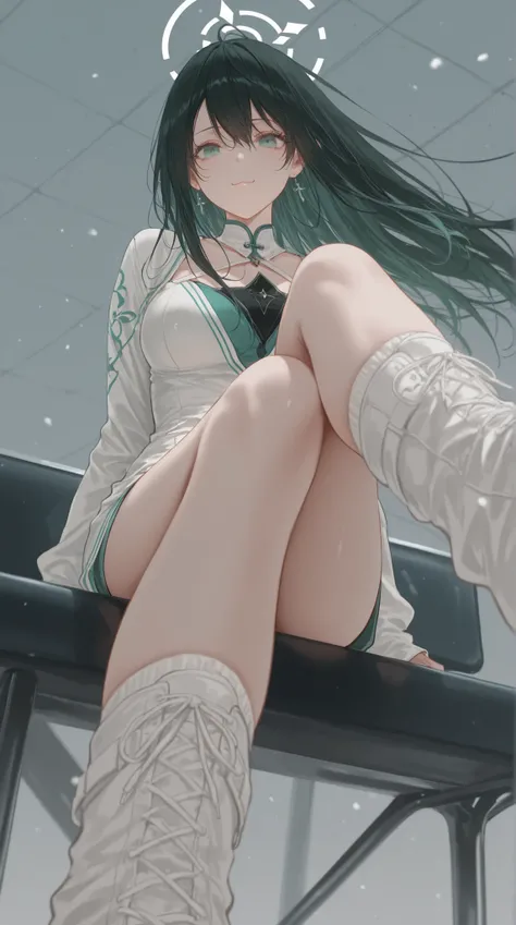 dark_art_style,artist:kazutake_hazano, artist:danimaru,[artist:ask_(askzy)], artist:wanke, artist:wlop, artist:fujiyama, artisit:yuyu_(yuyuworks)，artist:hiten_(hitenkei),atrisit:dishwasher1910,
完美品质, 超高清, 精良制作, 1girl, ice skating pose, 黑丝顺滑发{1.3},单马尾,  {天空...