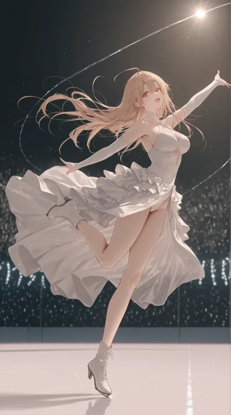 dark_art_style,artist:kazutake_hazano, artist:danimaru,[artist:ask_(askzy)], artist:wanke, artist:wlop, artist:fujiyama, artisit:yuyu_(yuyuworks)，artist:hiten_(hitenkei),atrisit:dishwasher1910,
完美品质, 超高清, 精良制作, 1girl, ice skating pose, 黑丝顺滑发{1.3},单马尾,  {天空...