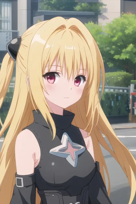 (((pixel-perfect, detail-perfect))), solo, 1girl, <lora:yami-loveru:0.8>, konjiki no yami, detached sleeves, clothing cutout, looking at viewer, closed mouth, upper body