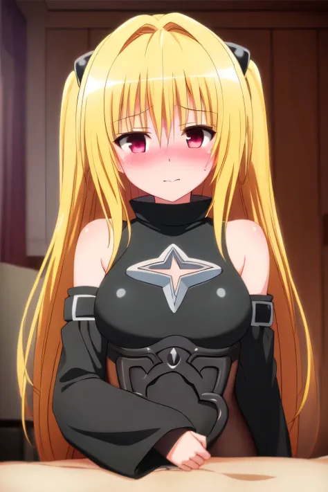(((pixel-perfect, detail-perfect))), solo, 1girl, <lora:yami-loveru:0.8>, konjiki no yami, detached sleeves, clothing cutout, looking at viewer, closed mouth, upper body,
bedroom,
((nude)),
blush,(looking at the camera),
((embarrassed)),((upper body)),brea...