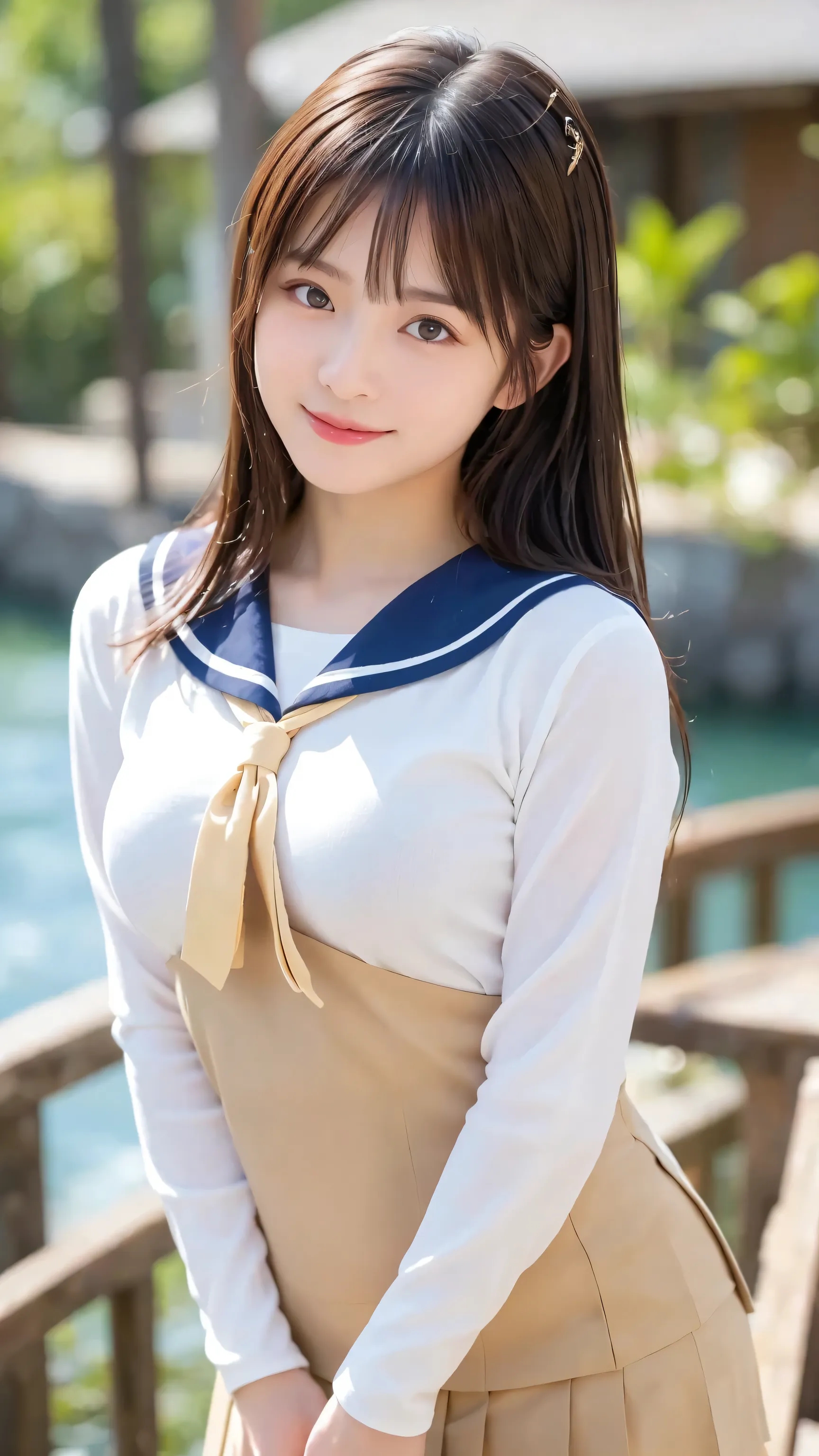 ((masterpiece)), (( top quality)), ( details), (( 非常にdetailsな)), 4K, (8k), top quality, ( beautiful ), anime style , upper body, focus on the whole body, in the classroom , cute woman, 1 woman 、 beautiful mature woman, Alone, ( sailor suit 、 plea...