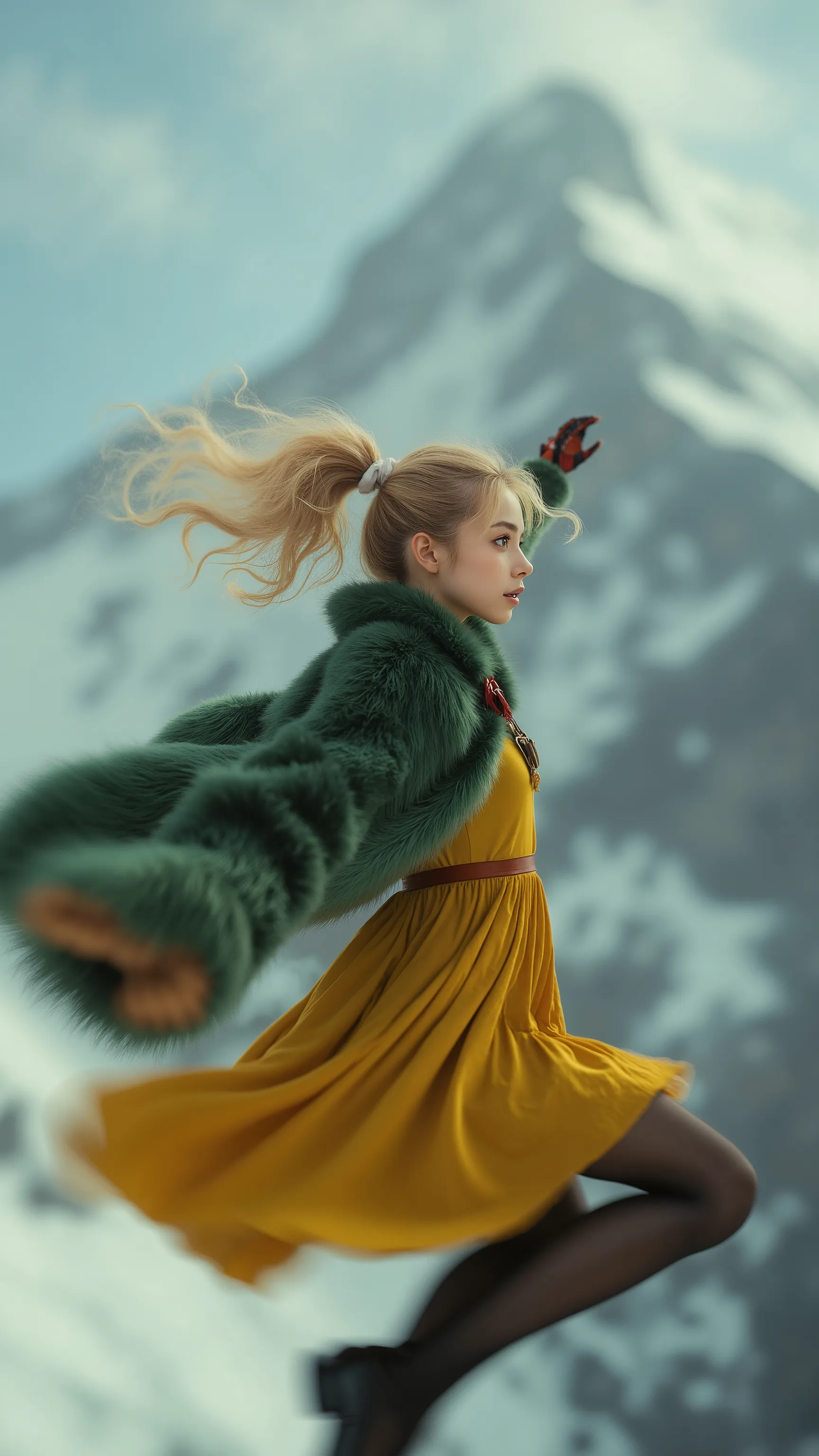 Flying Girl、low-angle view / worm’s-eye viewん、acrobatic pose、WIDEview、((transcendental amazing illustration, 8k, masterpiece :1.2, Sharp Concentration in Naked Clothes :1.2, shallow depth of field:1.2)), Beautiful Swordsman, Ridiculous, Graceful Back ,...