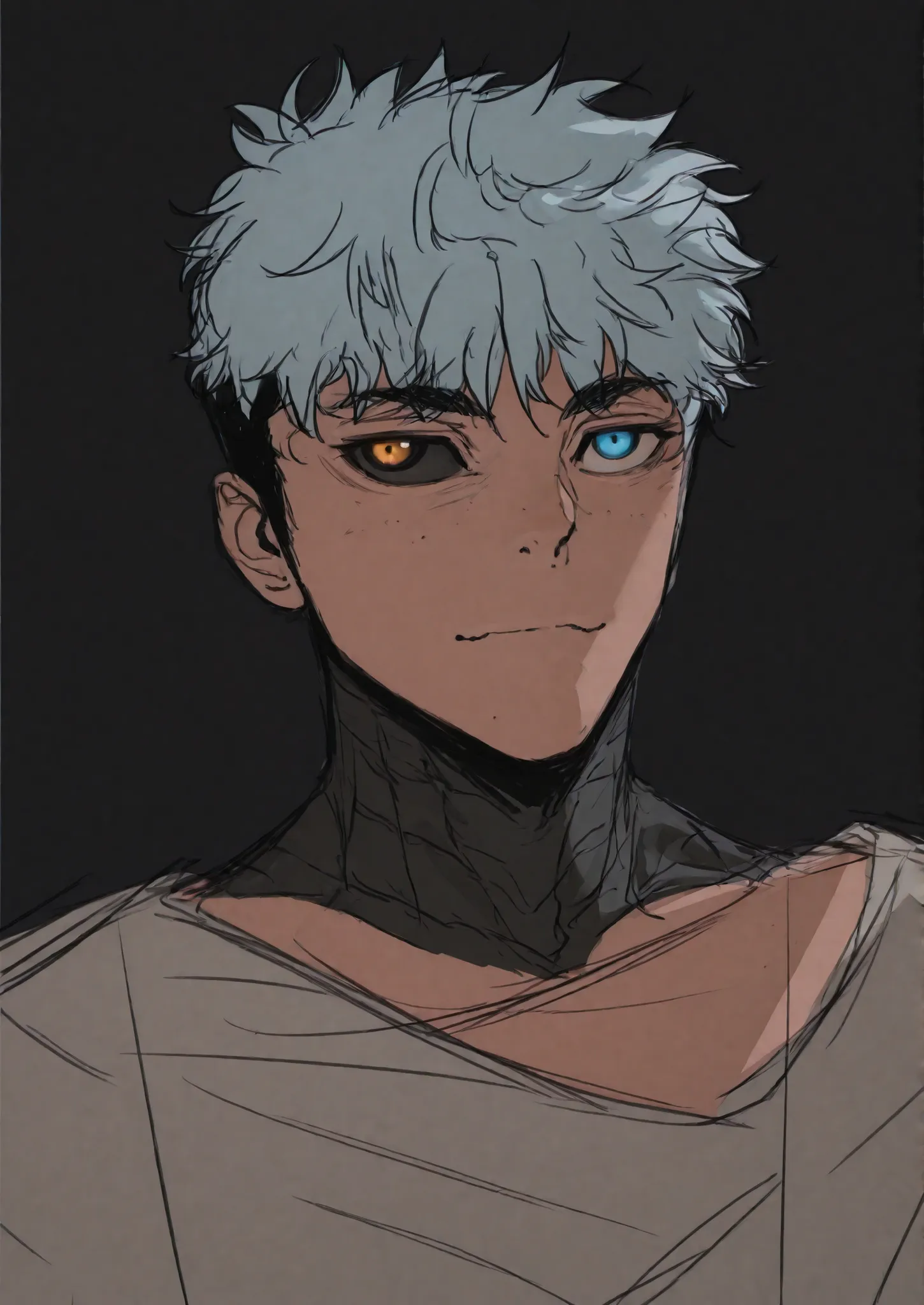 Manwha panel, a handsome young man armored dragon neck, dragon eyes,Webtoon flat color, reality quest art style