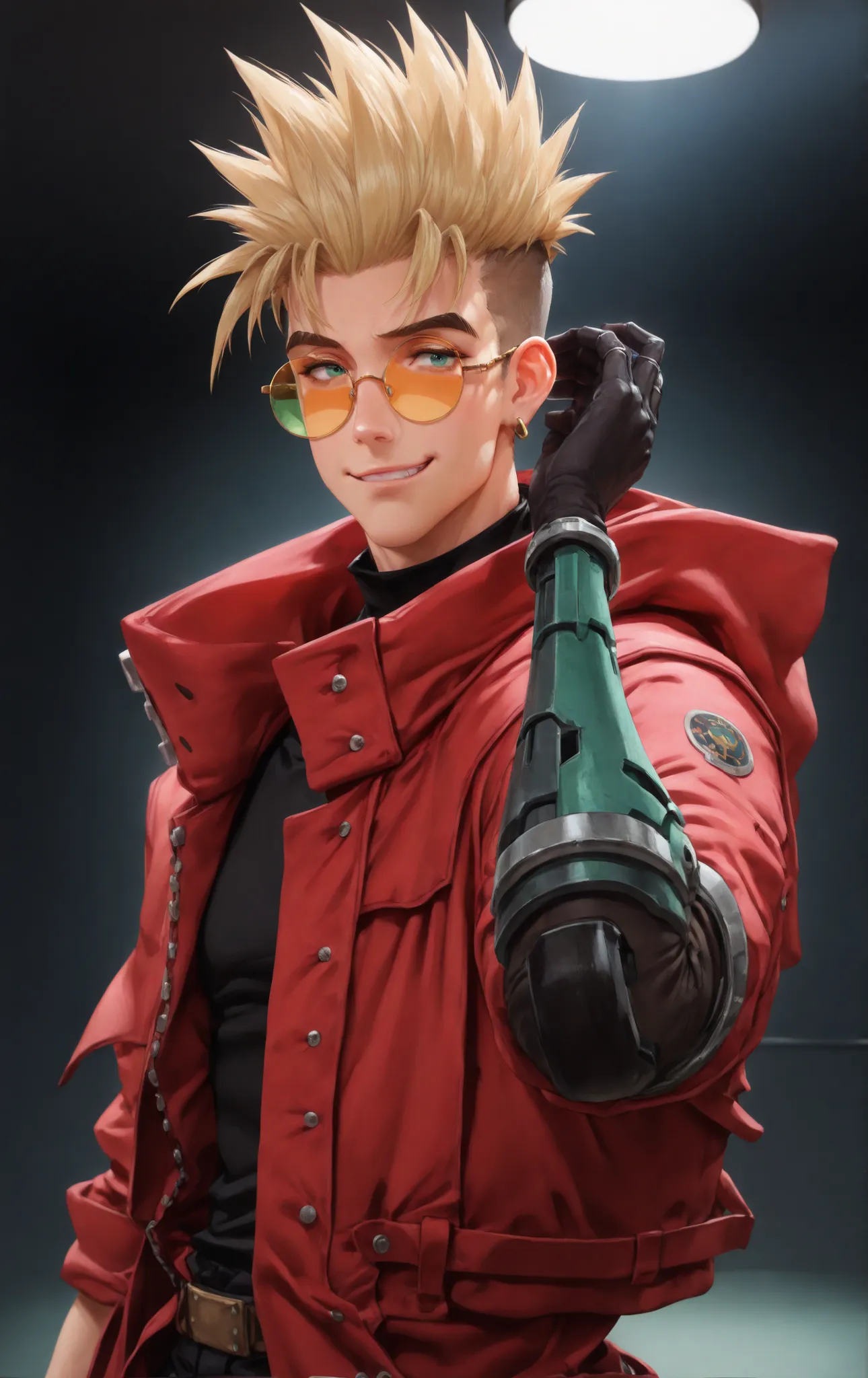 (masterpiece:1.35), (very aesthetic, best quality:1.3), highly detailed, dark environment, backlit, absurdres, close-up view,  hyperdetailed realism, addmicrodetails, realistic 3d artstyle, detailed shading, realistic clothing and textures, solo, looking a...