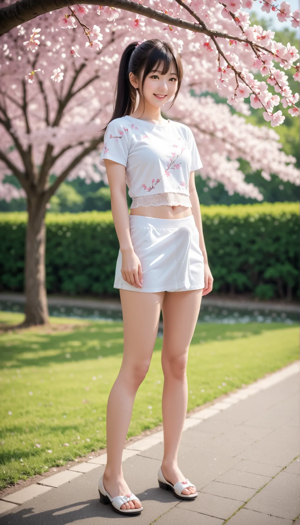 score_9, score_8_up, score_7_up, super detailed, 32K, masterpiece, top quality, super high definition ,nsfw, official art, photorealistic, sharp focus, solo, Classy Japanese woman masturbates alone, ((ponytail)), black hair, small face, natural makeup, cut...