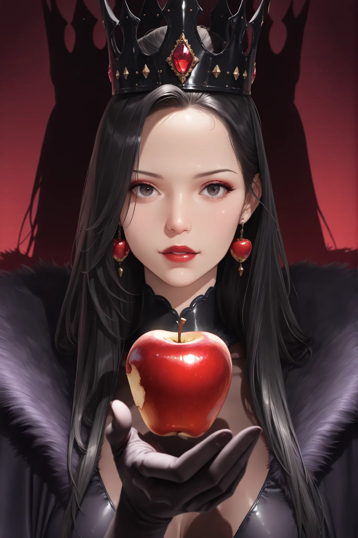 ((RAW photos), Absurd, (Absurd 해상도)), masterpieces, Best quality, (Very Detailed 8k Unity CG Wallpaper), (best illustration), (Best Shadow), REALISTIC LIGHTING, beautiful and detailed brilliance, ((21 years old)), girl, long black hair, black queen, Access...