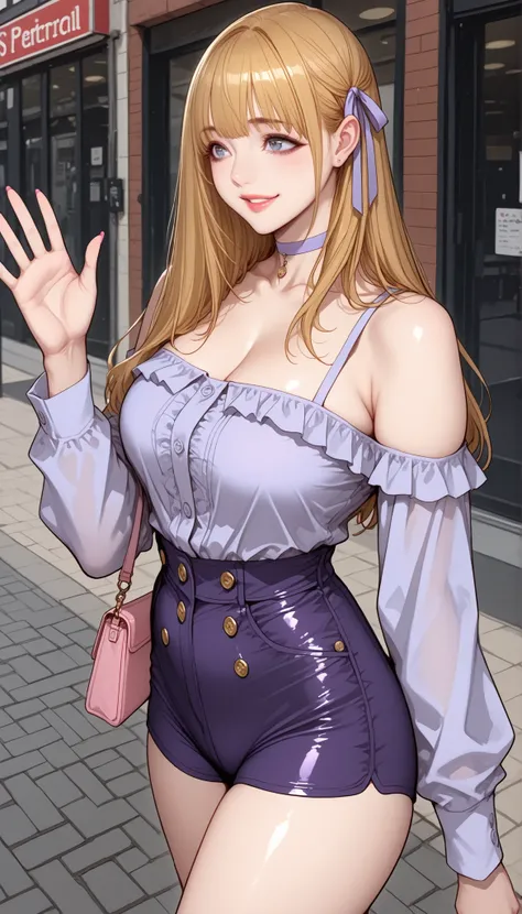 (PONY XL) Liya - FITNESS [ MANHWA], gorgeous pretty adult woman with orange-blonde long hair, forehead hair bangs, big blue eyes, fair natural skin, pink nails, small yet slightly plump breasts, small waist, plump light-red lips, and a perfect slender body...