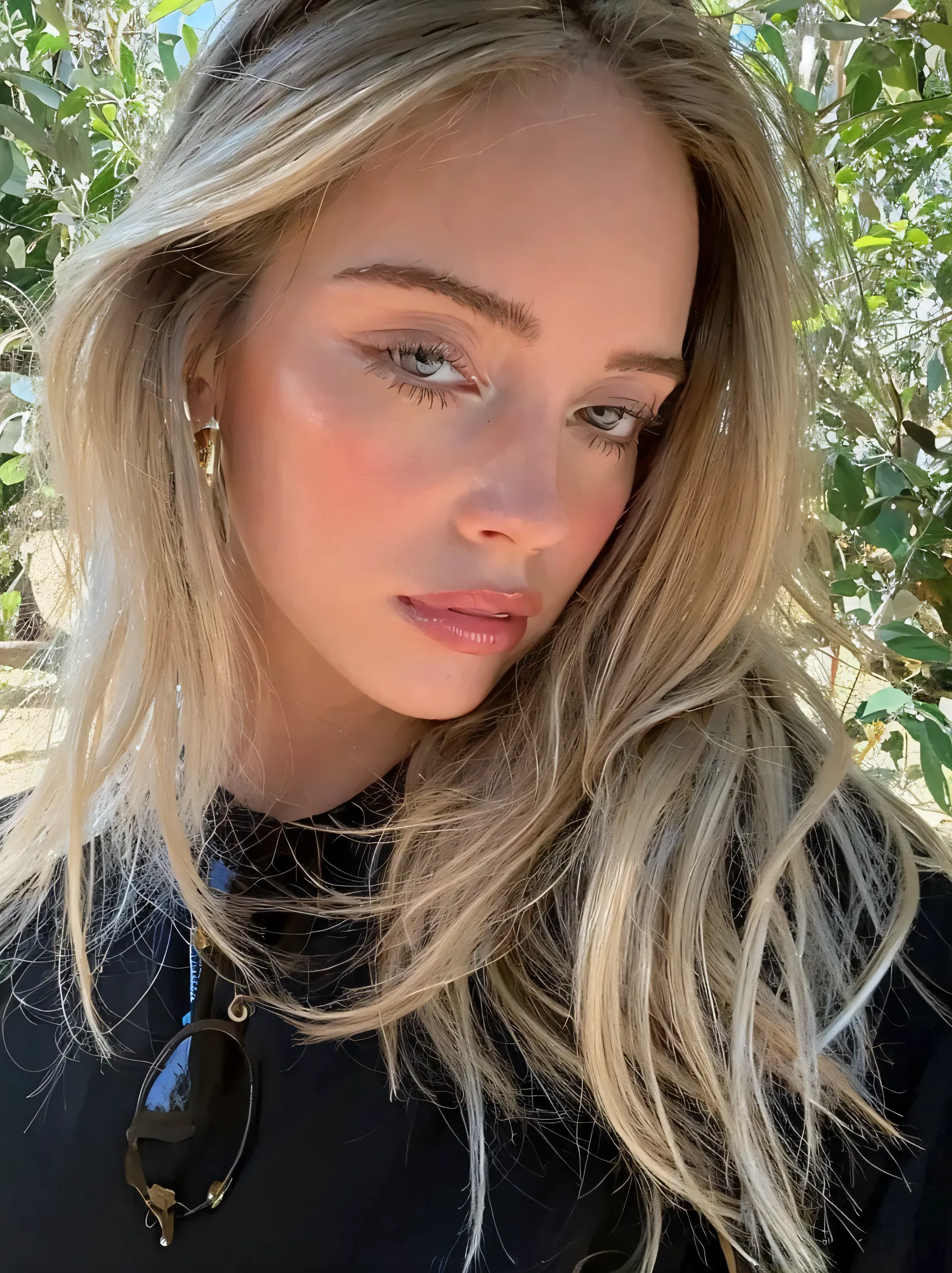 A stunning, tall woman stands in a scene of serene elegance, captured in ultra-detailed 8K resolution. Her presence is both powerful and graceful—her dark, flowing hair cascading in perfectly defined waves, each strand catching light with lifelike depth. H...