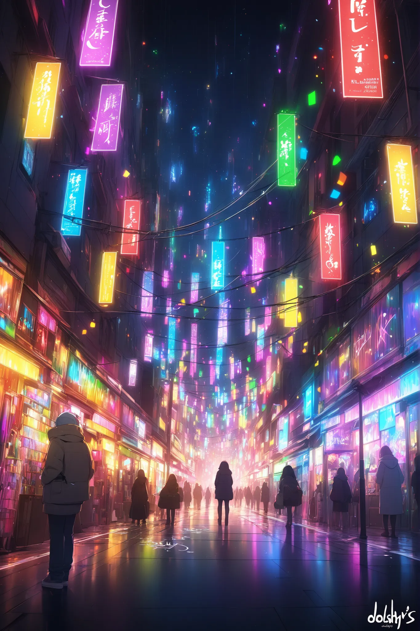 Written with an illumination pen,Dolshy’s signature voidlight effect turning every colorful Lights into art works, adjective, 