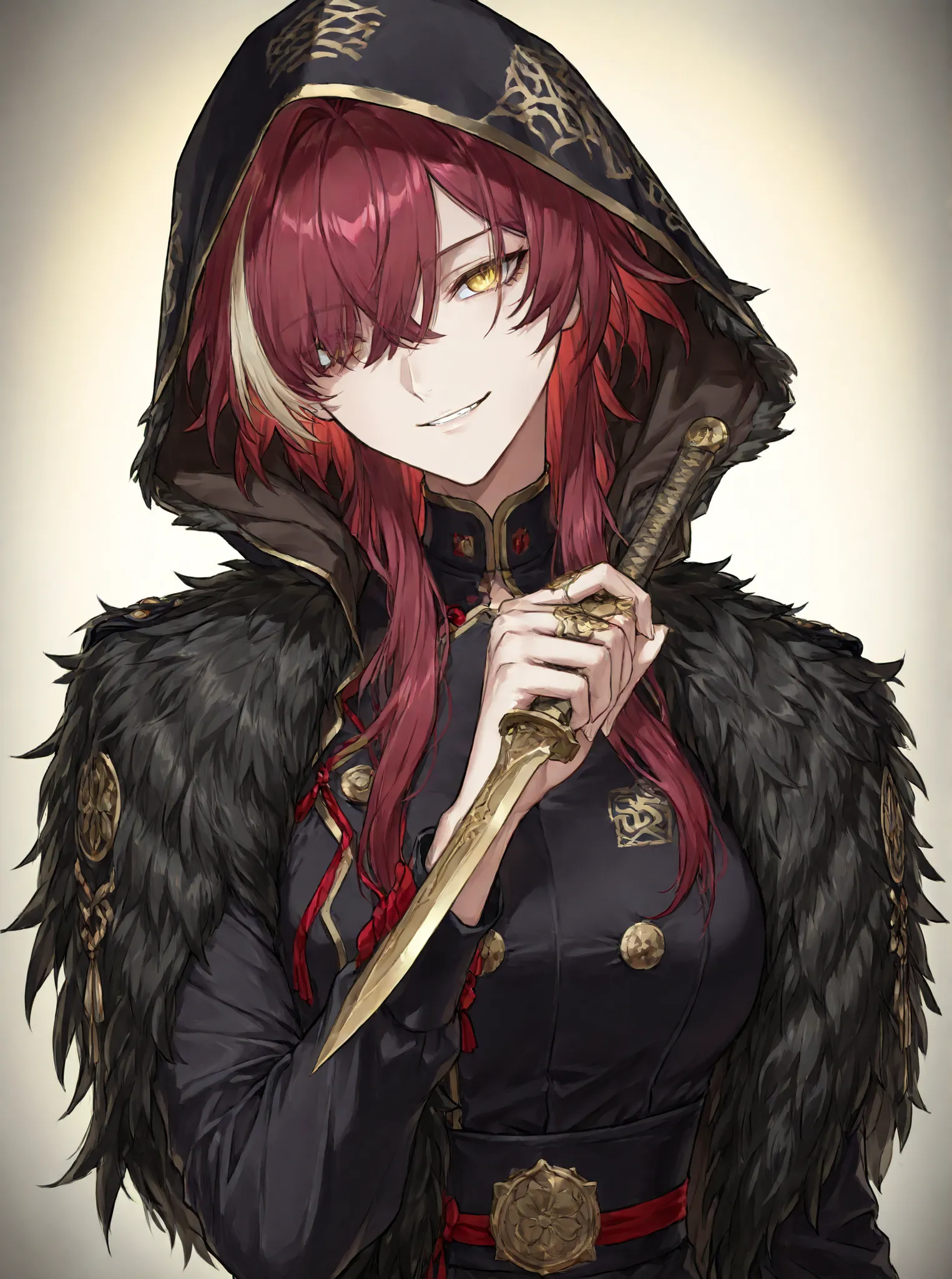 (face focus, medium shot:1.22), dynamic pose, three quarter shot, looking at viewer, mature, 1girl, solo, mature, masterpiece, best quality, amazing quality, very aesthetic, high resolution, ultra-detailed, dramatic lighting, absurdres, arrogant expression...