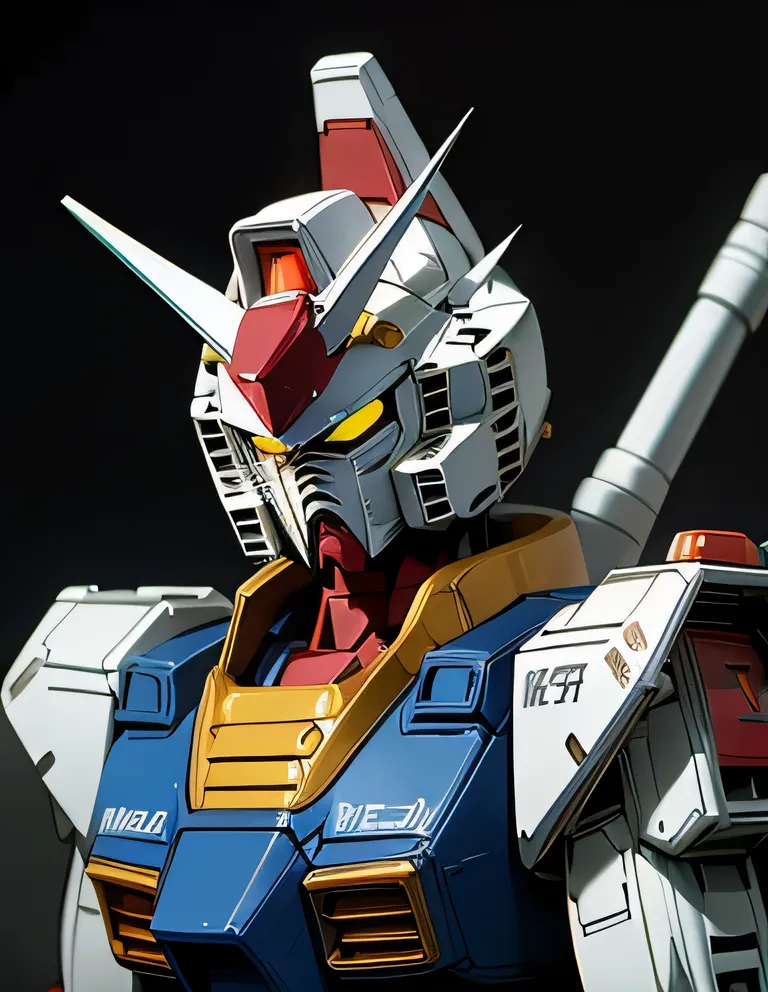 （（（Highest quality、 First Class 、masterpiece、normal body、8k、detailed face、super precise、Normal hand、Normal see、５see、Highest）））、Gundam、GUNDAM、RX-78、mobile suit、General Purpose Humanoid Mobile Weapon、Tricolor Color、Twin MonoEye、 universe、outer space