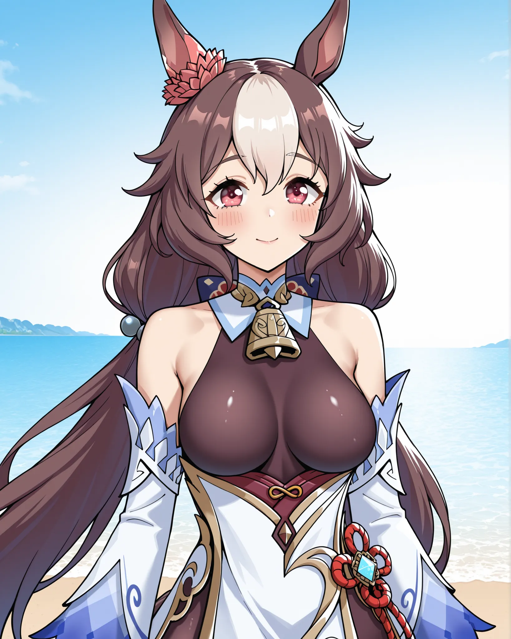 yamanin zephyr(Uma Musume),Uma Musume, solo, [Super beautiful CG], [Highly Detailed CG],[top quality], [Super Detailed], [CG illustration], [high res], [extremely delicate and beautiful], [super fine illustration],  very detailed skin, Medium Breasts, Gany...