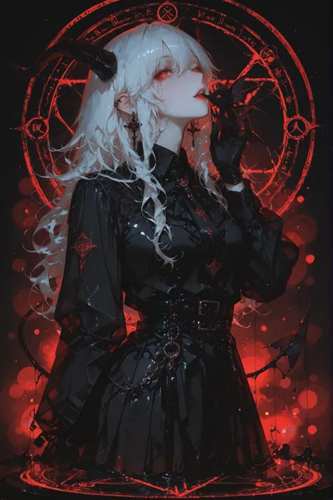 「Devilを召喚する」。Whispering in Front of the Magic Circle、hellの風が静かに吹き始める。High Quality、4K、Ultra Fine、real、Photorealistic、HDR、UHD、studio light that converts to CG、Fine Art、sharp、Base Rendering、professional、bright colors、Bokeh Dark Fantasy、magic、dark art、horror、D...