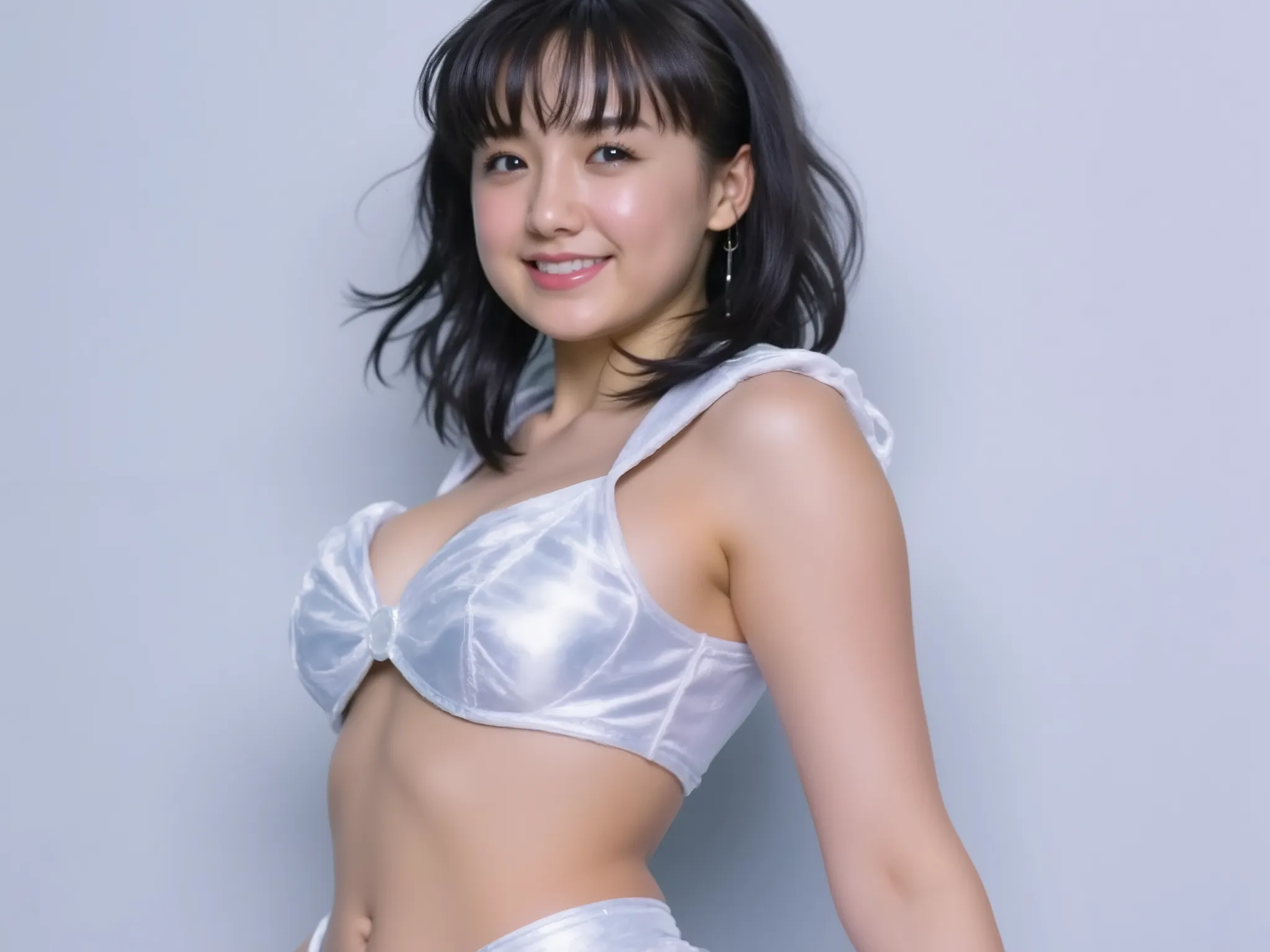 ((best quality, 4K)), 1 girl, big breasts,((ahegao)), ((A woman cosplaying as sexy Sailor Mercury:1.5)), ((Chest-pushing pose:1.5))