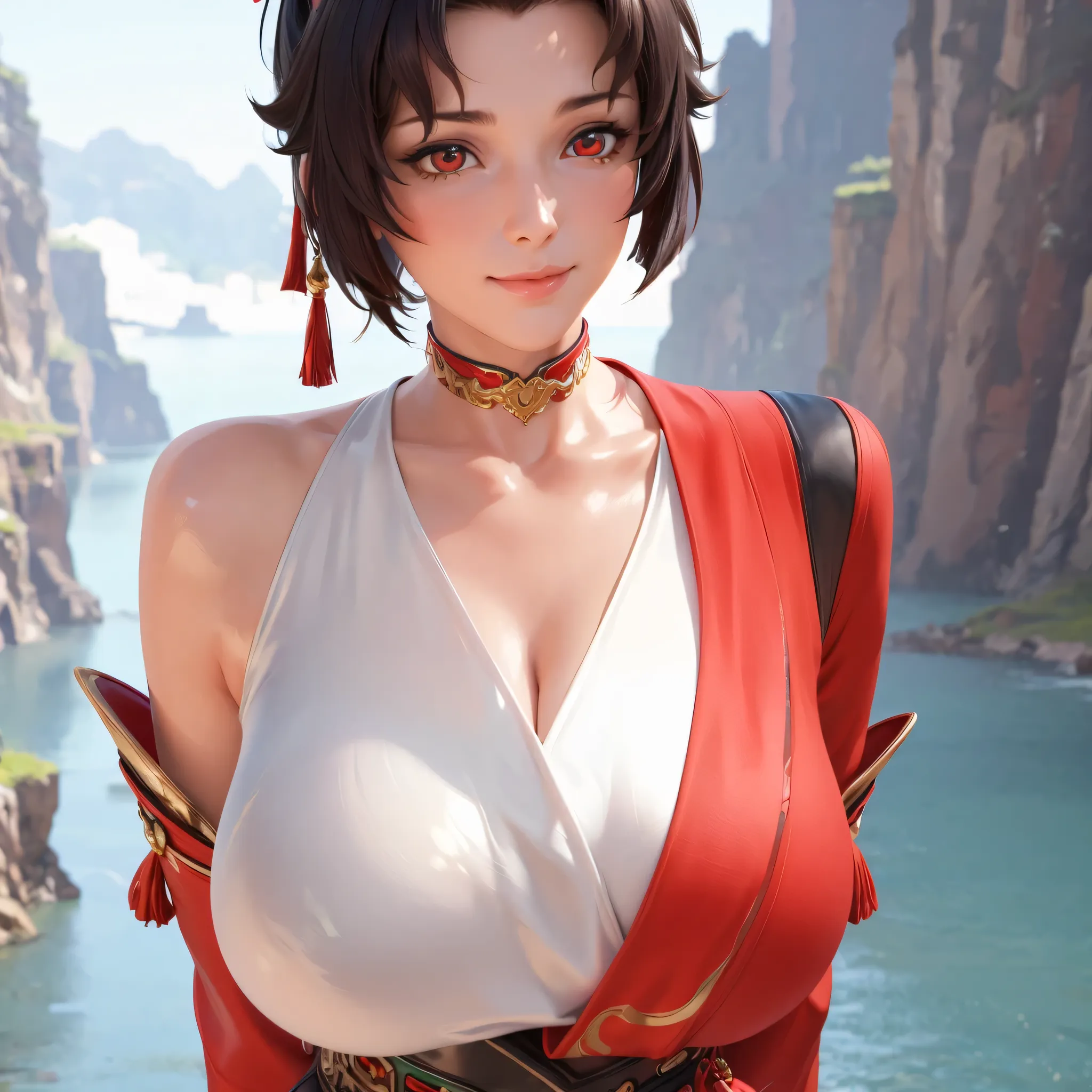 highres,best quality at best,masterpiece,quality,best quality,delicate facial features,look at the audience,there is light in the eyes,WZRYyunyingYP,(masterpiece),(best quality),masterwork,semrealistic,realistic,mature female,wide hips,fair_skin,shiny_skin...