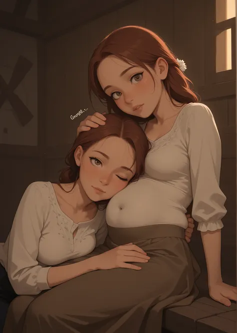 countryside meadow, windmill, Scandinavian woman, flowery Scandinavian blouse, skirt, hair extension,
fully dressed, covered navel, belly concealed by clothes,
visible forehead, freckles, moles, detailed eyes, detailed lips,
slim body, slim waist, slim bel...