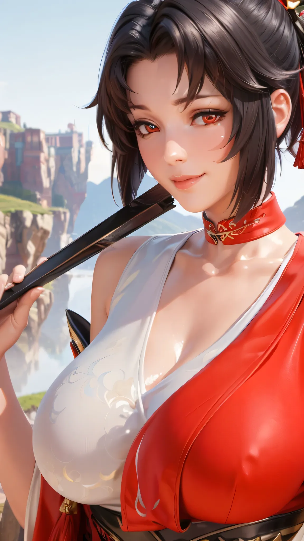 highres,best quality at best,masterpiece,quality,best quality,delicate facial features,look at the audience,there is light in the eyes,WZRYyunyingYP,(masterpiece),(best quality),masterwork,semrealistic,realistic,mature female,wide hips,fair_skin,shiny_skin...