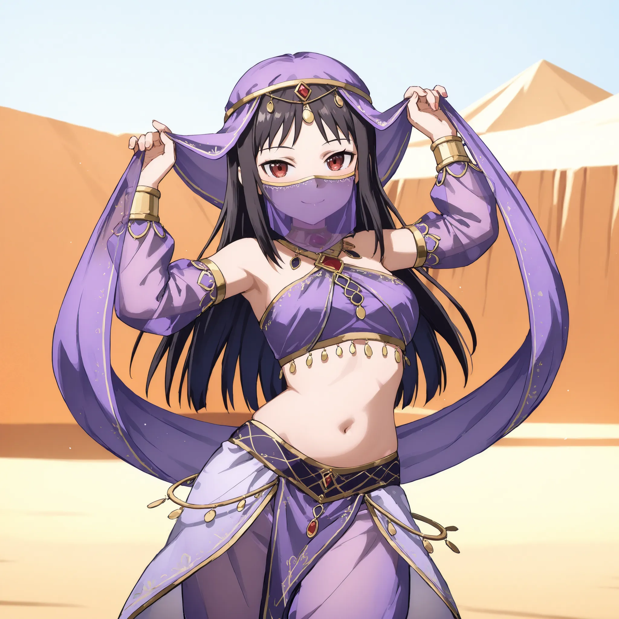 Ronye SAO, arabian clothes, dancer, belly dancing,mouth veil, veil,oasis, dancing, smile,harem skirt, harem pants, belly dancing, harem veil,seductive pose
