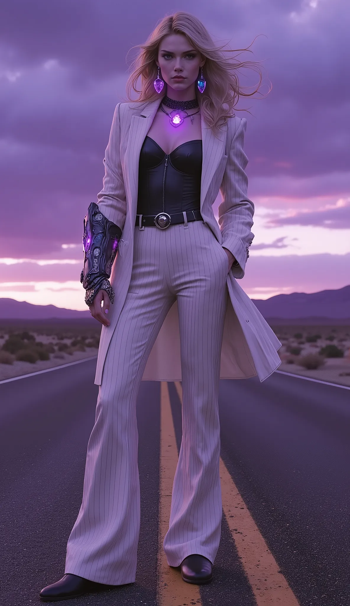 (masterpiece, best quality, 8k, ultra-detailed, photorealistic), epic character art, cinematic photography.
A full-body, low-angle shot of a formidable woman with striking androgynous beauty and Native American heritage, standing with unshakeable confidenc...
