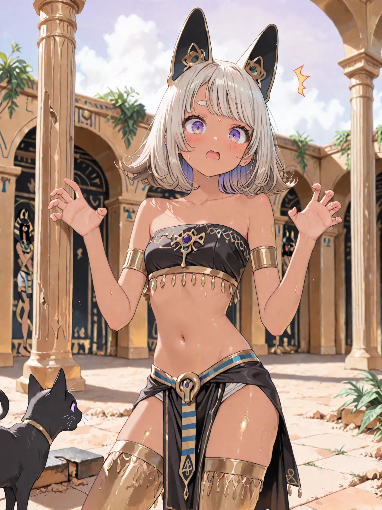 ((Masterpiece)), ((best quality, amazing quality)), ((very aesthetic, absurdres, newest)), ((detailed background, negative space, blurry background, depth of field)), ((1girl)), (cute young girl), (Healthy body, Textured skin, small breast, tilt head), (br...