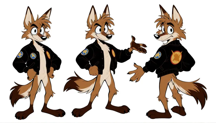 sketches of a cartoon coyote furry character, male, cool, professional furry drawing, furry character, unrealistic character concept, cartoon furry style, an anthro coyote, full body character concept, character reference, full character body, sketchy arts...
