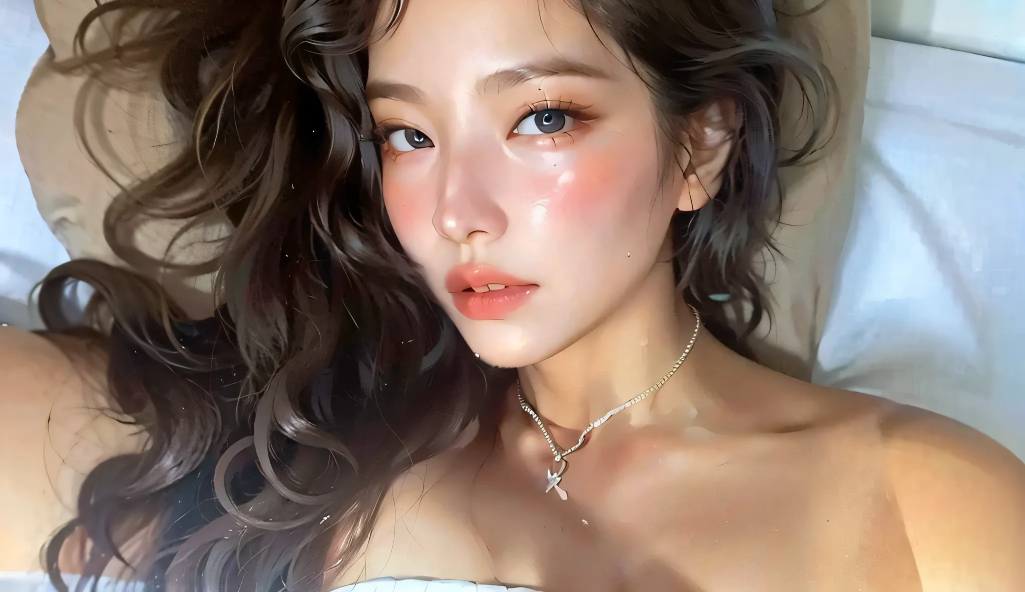 beautiful face, piel blanca, wavy hair, Jennie Kim.