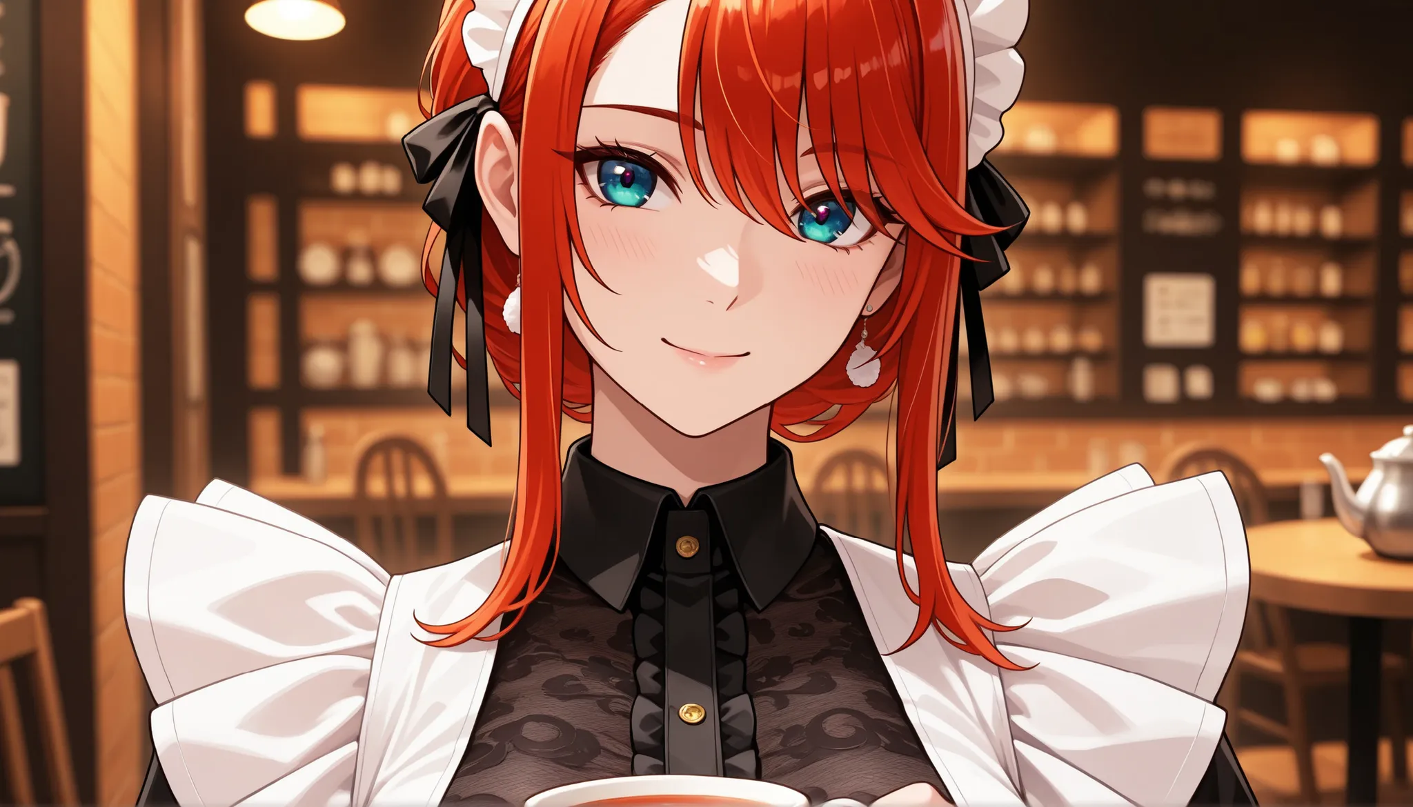 ((solo)), close-up, hair tacking , 素晴らSeems傑作, top quality, high fashion, Extremely ridiculous, HDR, intricate details, bright colors, very cute face, maid cafe, adult woman,(美Seems細部までこだわった顔), Moderate bust, 精密で美Seems風景, god々Seems, The upper body is visib...