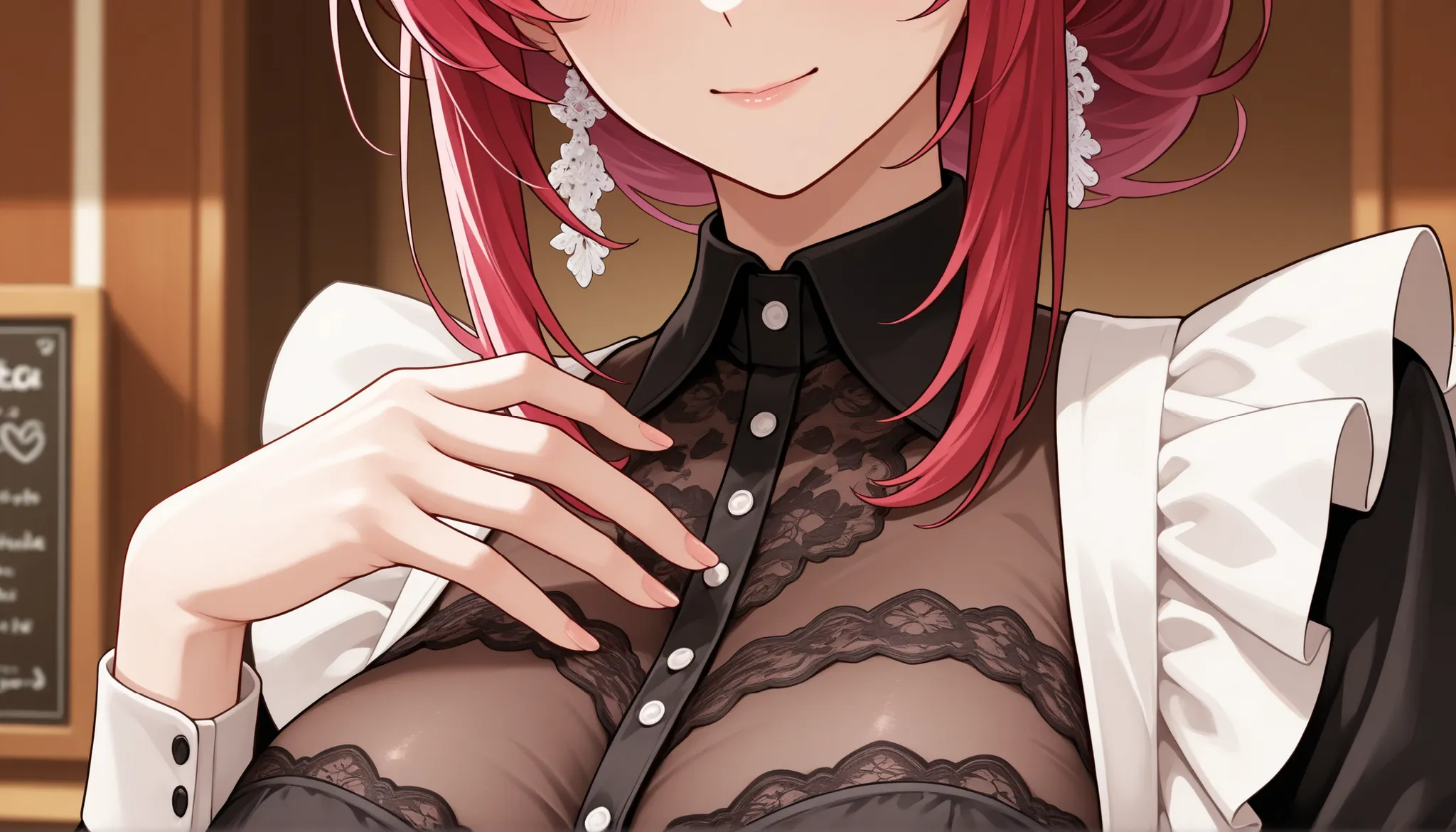 ((solo)), close-up, hair tacking , 素晴らSeems傑作, top quality, high fashion, Extremely ridiculous, HDR, intricate details, bright colors, very cute face, maid cafe, adult woman,(美Seems細部までこだわった顔), Moderate bust, 精密で美Seems風景, god々Seems, The upper body is visib...
