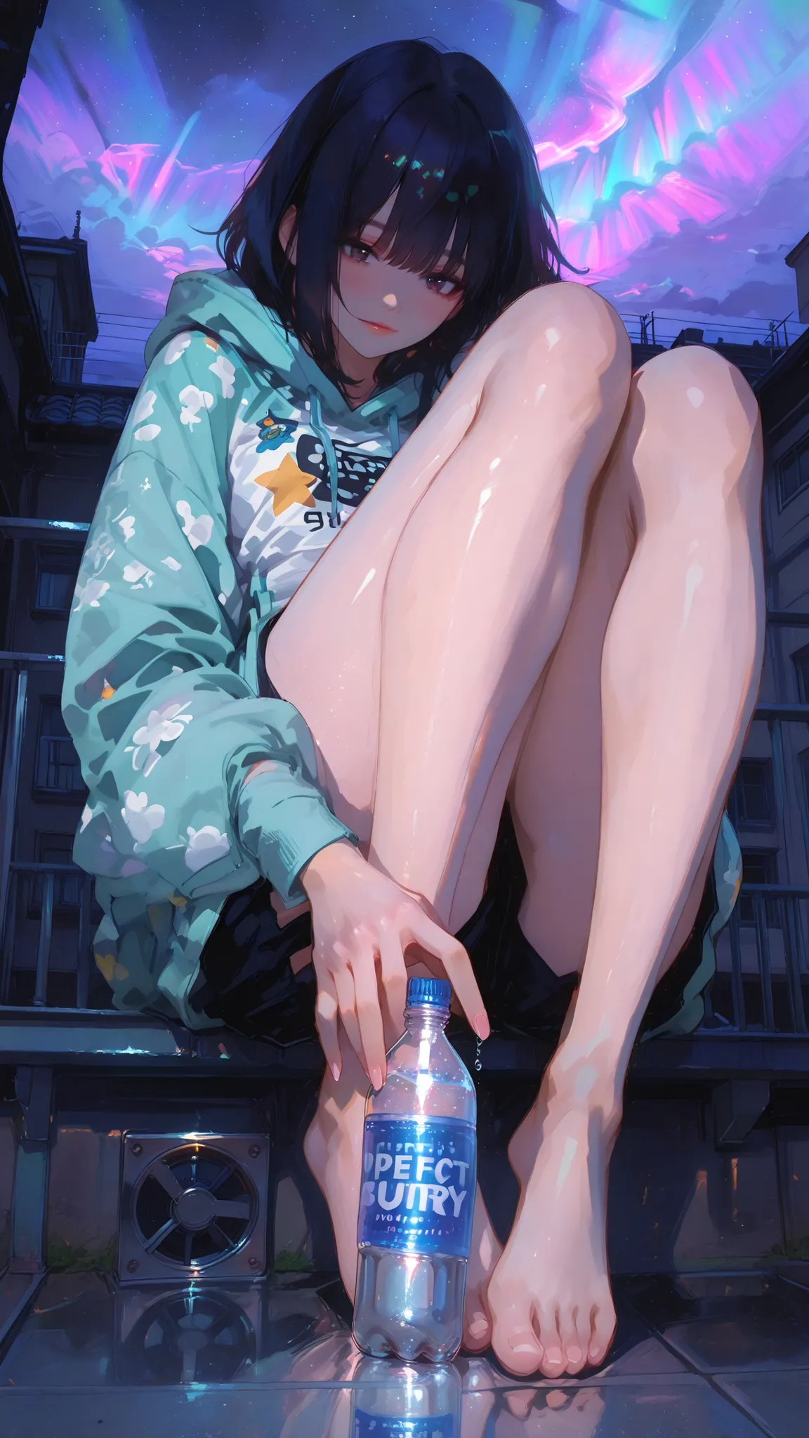 748cmstyle, anime girl, full body, perfect hands according to anatomy, 5 fingers, perfect legs according to anatomy, 2 legs, 
realistic shadow quality, realistic reflection quality, Realistic light quality, masterpiece, High Quality, High Quality, High qua...