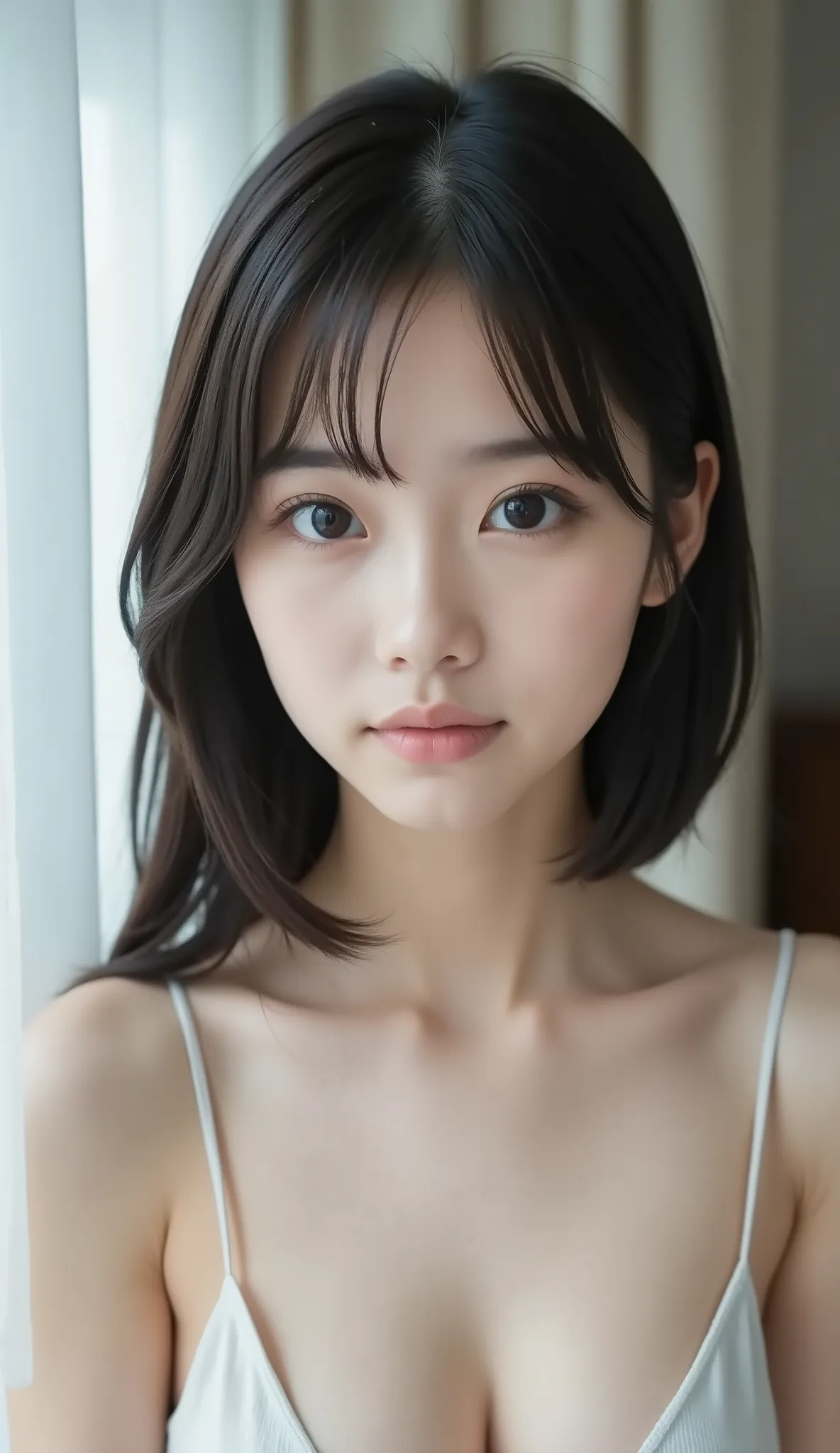NSFW, (topless:2.0), 8 girl, black hair, Japanese, (masterpiece:1.3)、1 person, Super detailed finish、(High resolution、8K:1.3)、(highest quality、Ultra-realistic as a photo:1.harp focus, 超High resolutionの顔、the face is in focus、Ultra high definition and beauti...