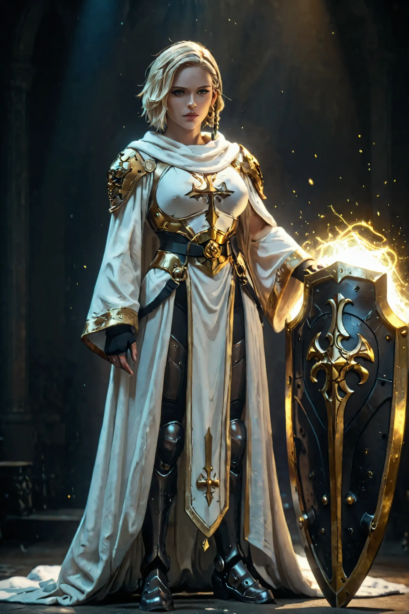 A character reference concept art in a realistic mature anime belnd  with subtle 3d cel shading, studio lighting soft glowing highlights , strong rim light, dramatic back lightd ,soft defused frontal lights and strong light glow casting sharp shadows creat...