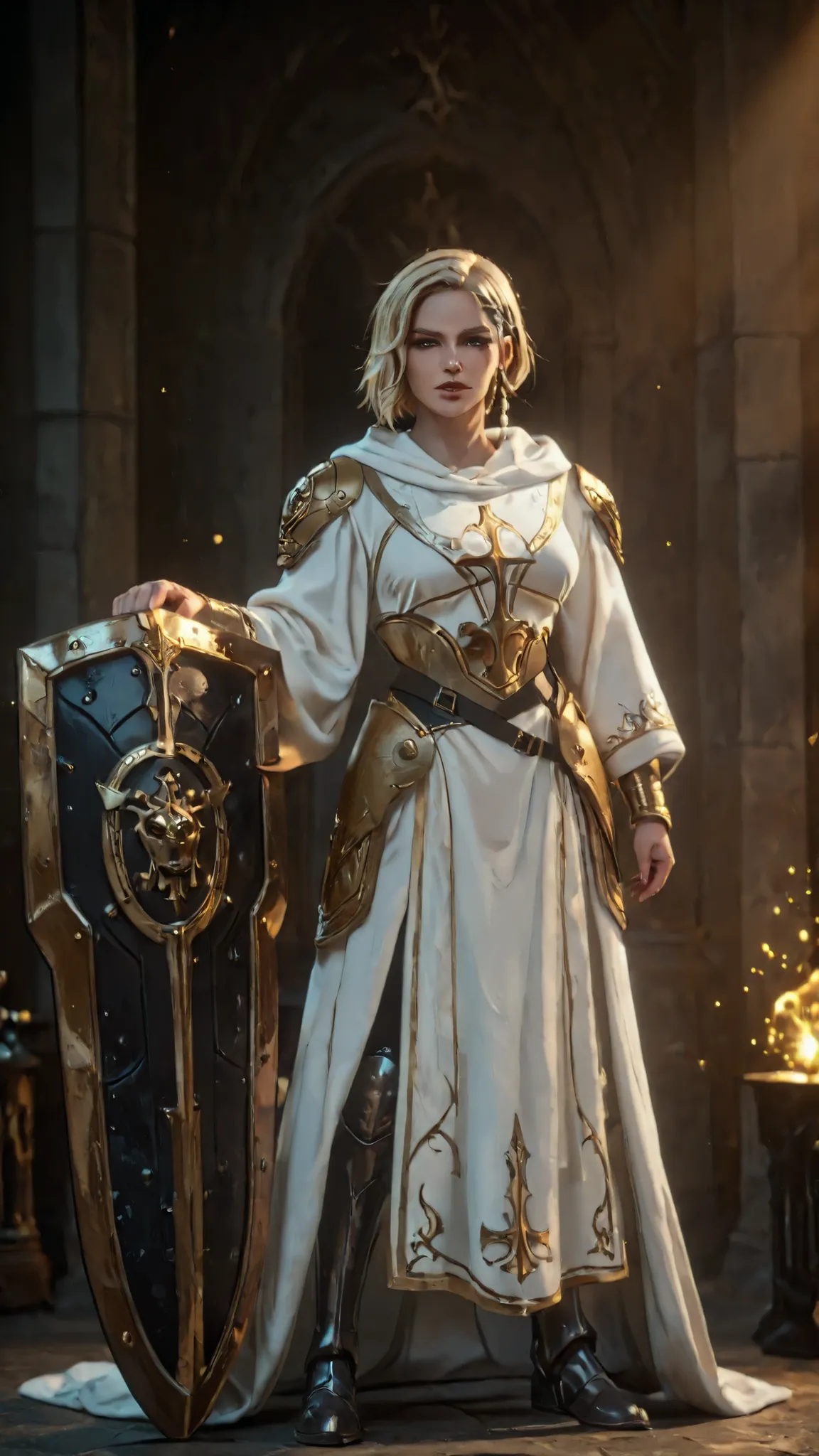 A character reference concept art in a realistic mature anime belnd  with subtle 3d cel shading, studio lighting soft glowing highlights , strong rim light, dramatic back lightd ,soft defused frontal lights and strong light glow casting sharp shadows creat...