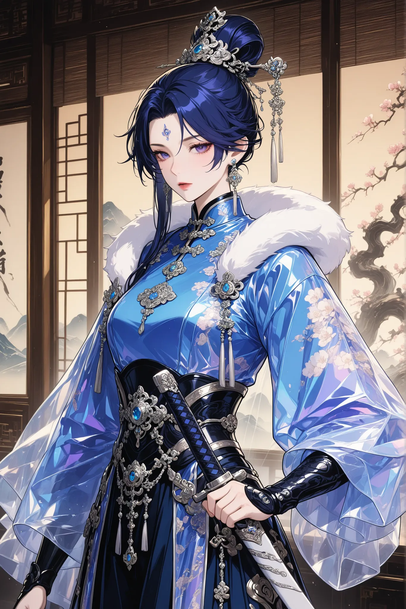 Chinese opera，has a sword at the waist，Swordsman style