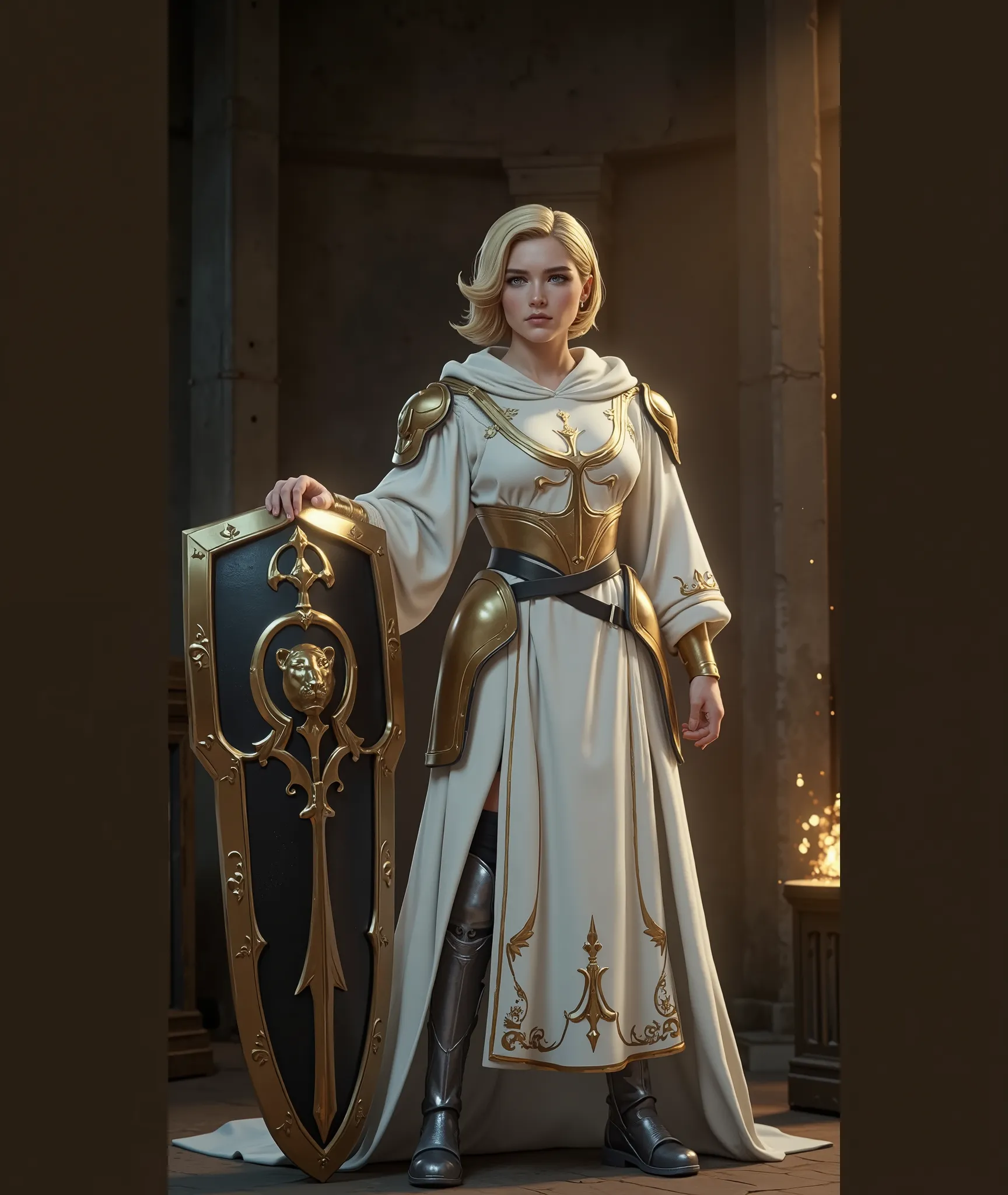 A character reference concept art in a realistic mature anime belnd  with subtle 3d cel shading, studio lighting soft glowing highlights , strong rim light, dramatic back lightd ,soft defused frontal lights and strong light glow casting sharp shadows creat...