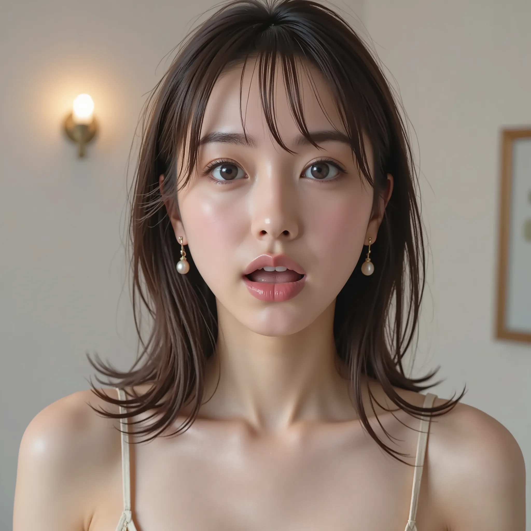 cutez,mouth,tongue,(super detailed:1.30), (very high resolution:1.30), (Ultra Realistic Portrait Photo:1.25), ( super detailed and clear focus :1.20), (Woman in center of image:1.5), (studio lighting to illuminate the entire area:1.10), (Taken during a cle...
