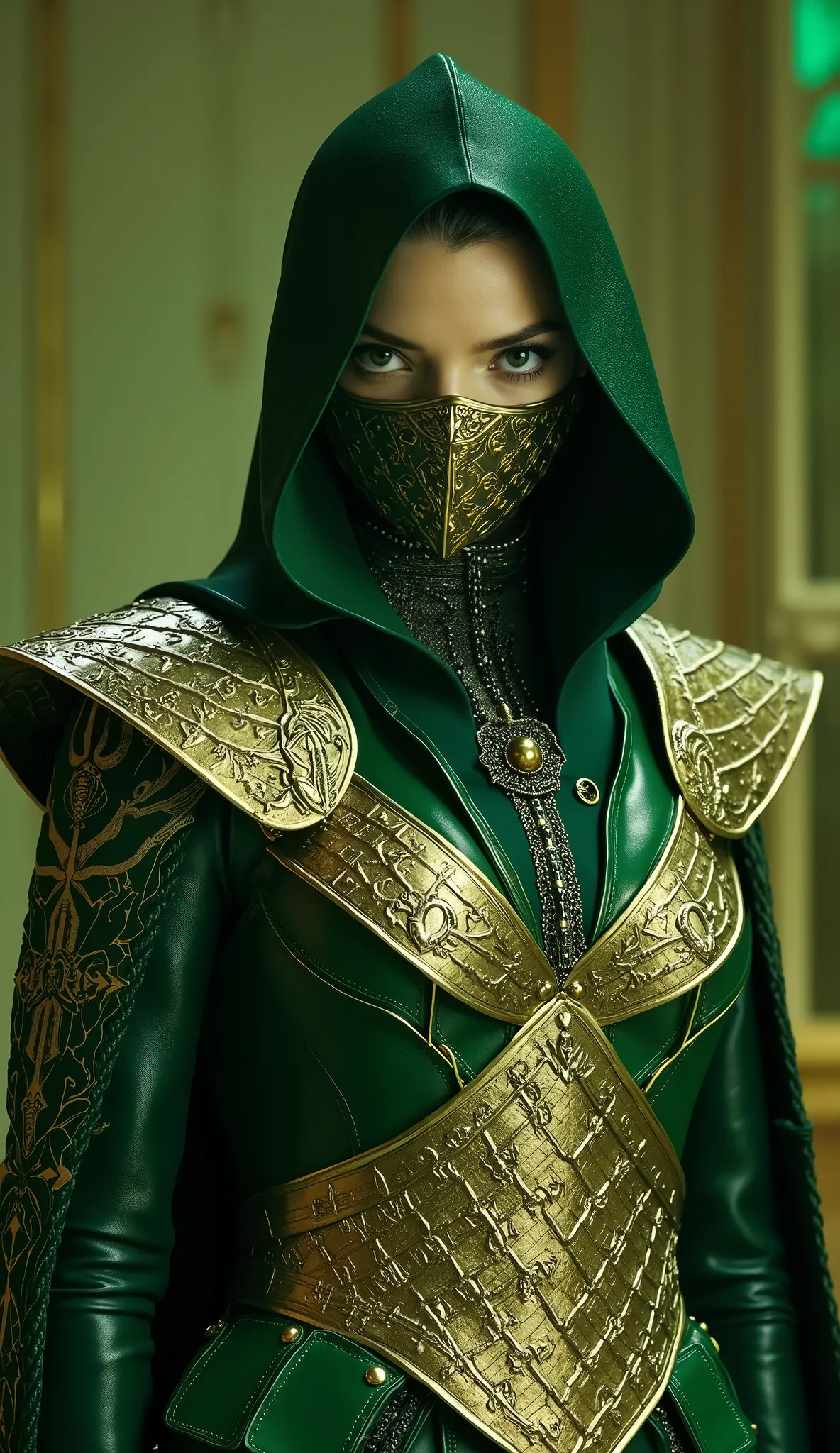 Anya Taylor-Joy as Jade from Mortal Kombat— The Emerald Shadow of Mortal Royalty
Emerging from the twilight as a murderous goddess, Jade wears green like a living shadow, fused with darkness. Her leather armor and ornate gold-plated plates sparkle in mysti...