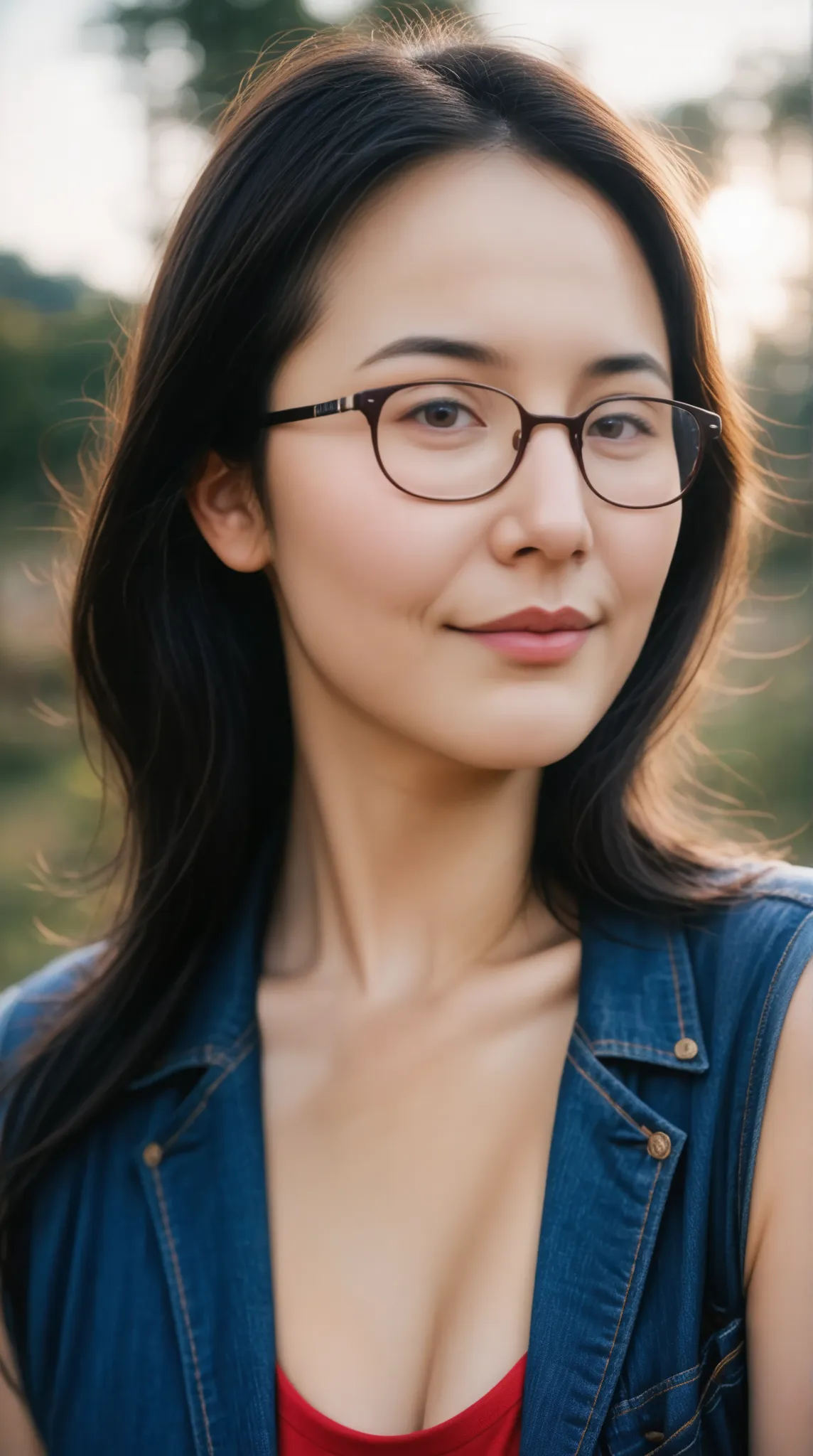 Japanese Glasses Mature Woman GB SDXL Realistic 128