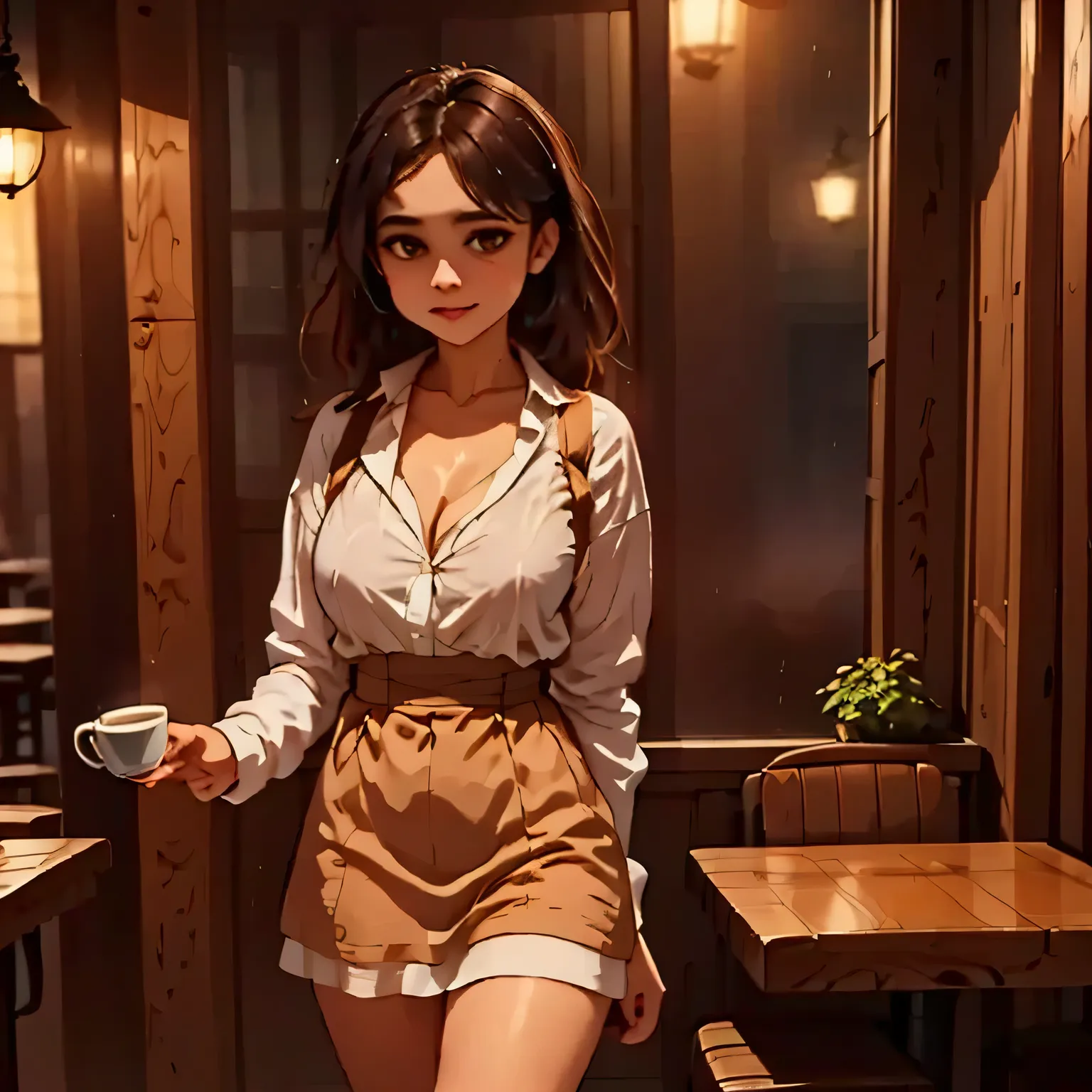 A handprint on the fogged window of a rain-soaked café Inside, a steaming cup left untouched. Outside, someone walks away into the night—their silhouette blurred by the downpour.