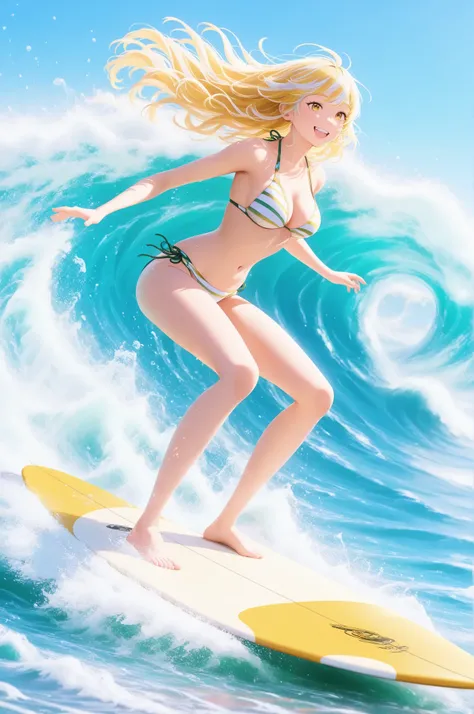 金髪サーフィン少女