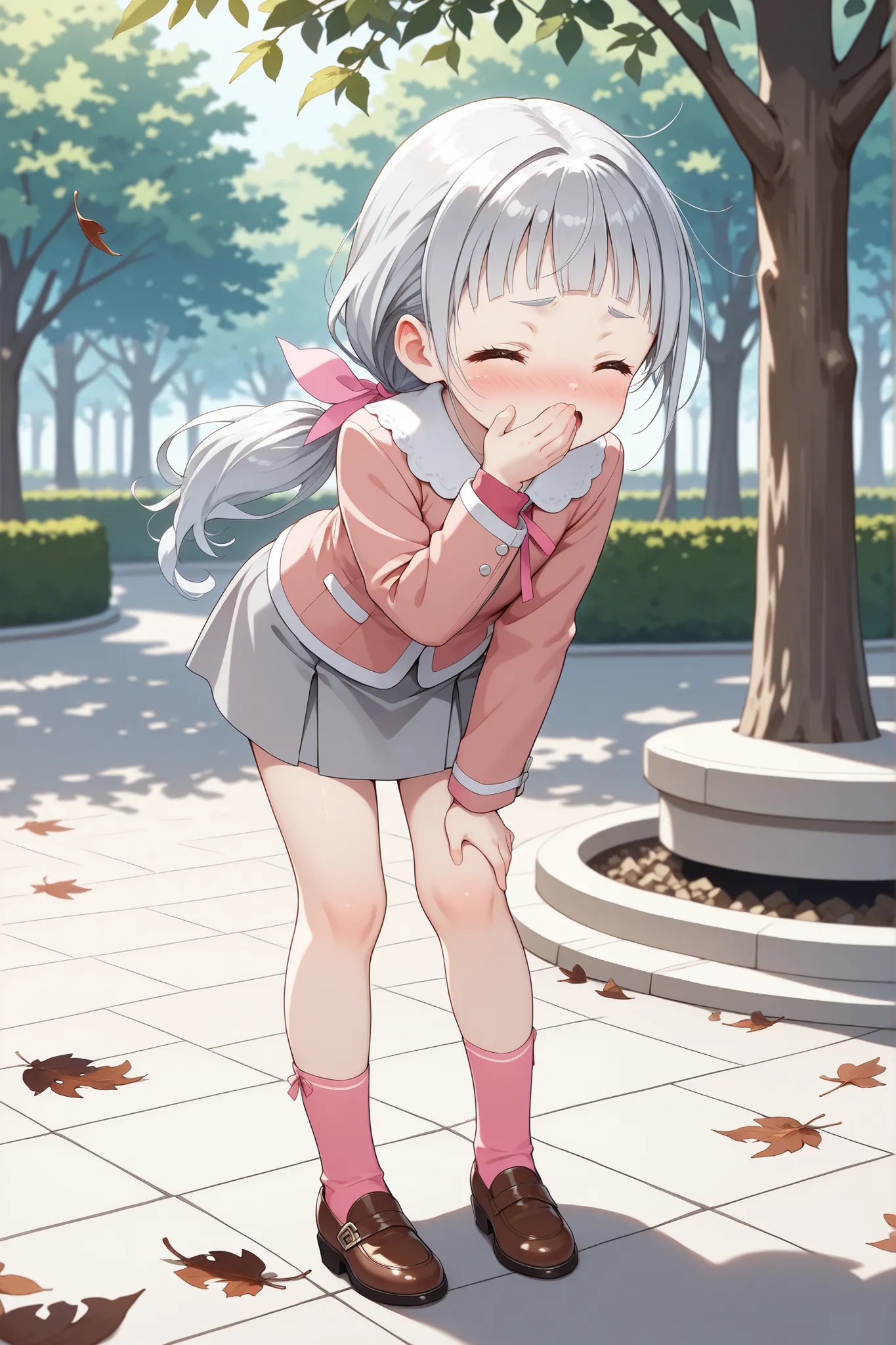 (a high quality digital drawing), (finely detailed), ((perfect anatomy)), (vibrant colors), (clear and sharp lines), 1girl, ((safe for work)), ((child)),

break,
((small round face)), ((closed eyes)), ((fair skin)), ((open mouth)),

break,
((long silver ha...