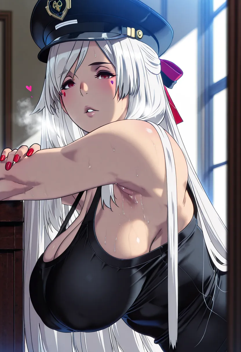 ggstduel, (mimyo-style:1.4), (butcha-u-style:1.2), unreal engine, eye-catching, ambient occlusion, UHD, masterpiece)), ((perfect lighting, soft shadow)), perfect body, perfect eyes, perfect fingers, gasping, heavy breathing, gasping profusely, ((skindentat...